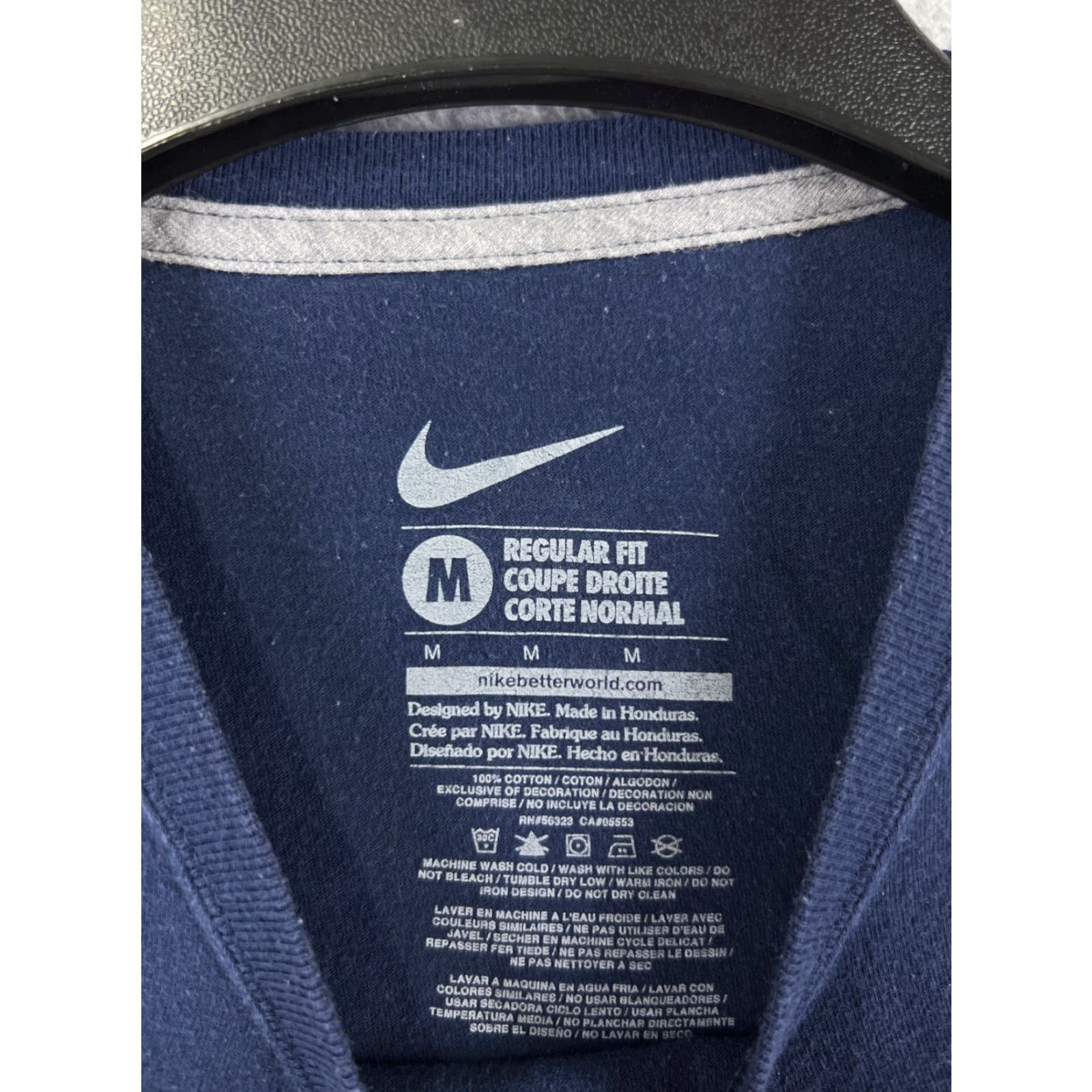Nike Nike Shirt Men's Medium Blue Swoosh Logo Basketball Crewneck 100% Cotton Retro Logo Sports Shirt Mens Size US M / EU 48-50 / 2 - 3 Thumbnail