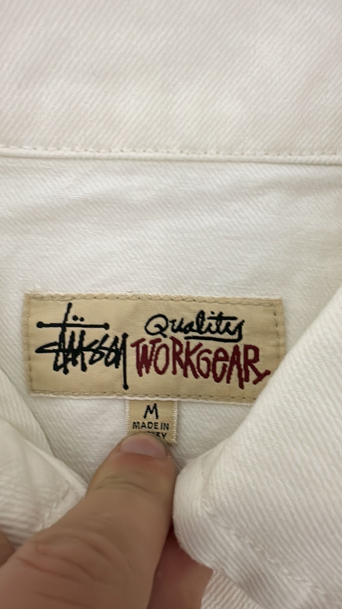Stussy × Vintage Stussy HO23 Zip Work Jacket Denim White Size US M / EU 48-50 / 2 - 10 Thumbnail