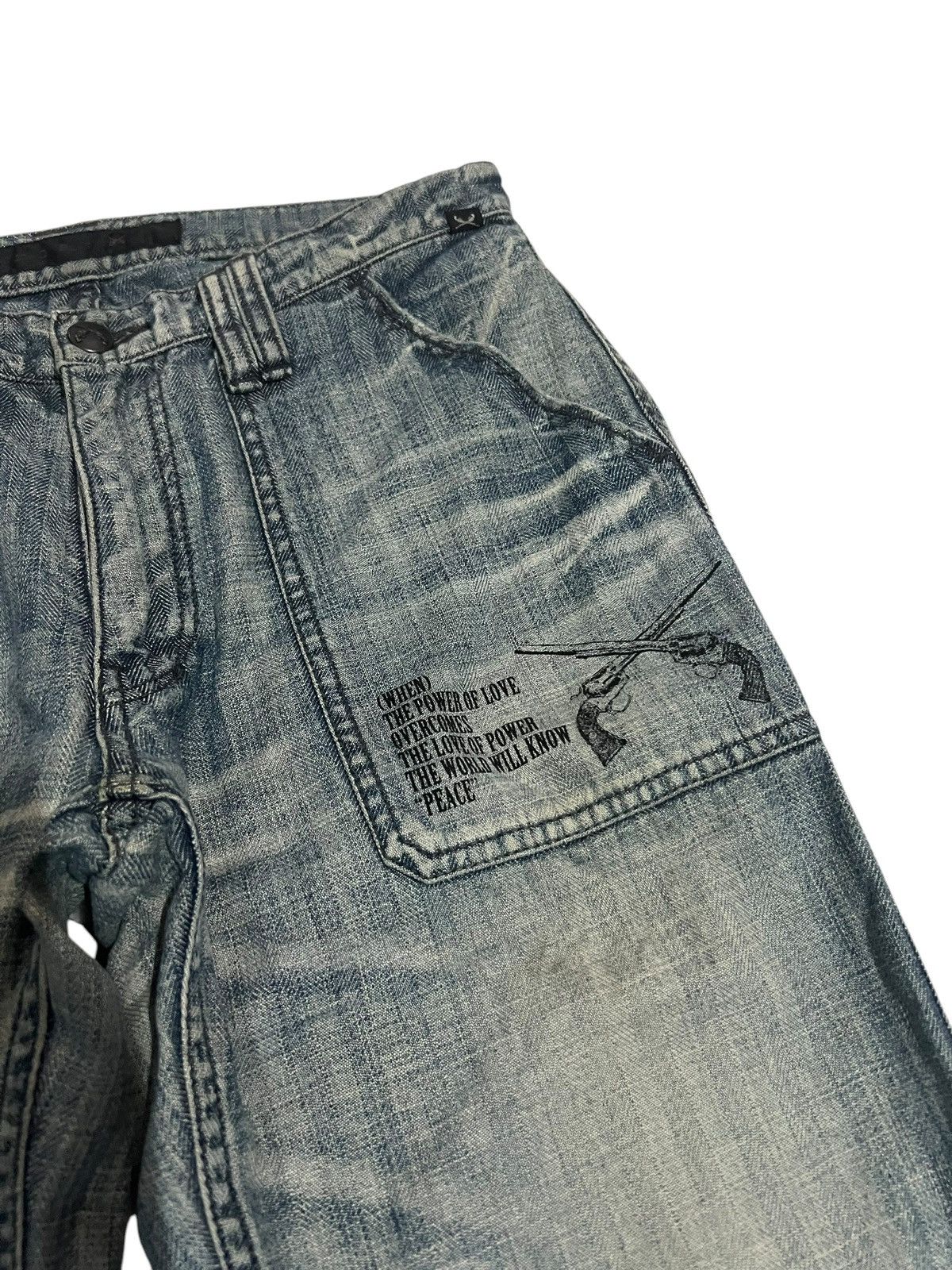 If Six Was Nine × Roar × Seditionaries 🌈90s Style🌈Roar Peace & Love Mud Wash Flare Jean Size US 28 / EU 44 - 7 Thumbnail