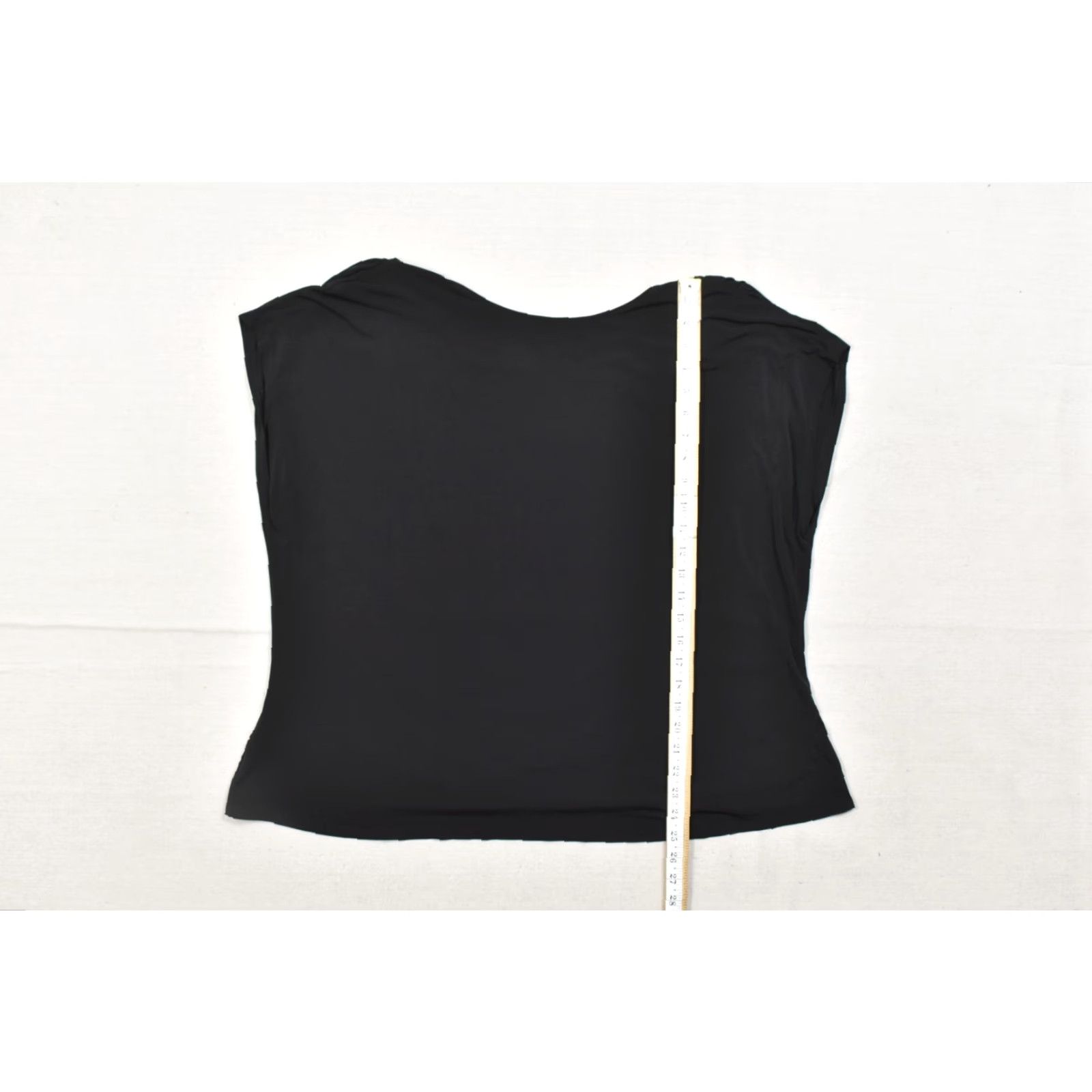 Vintage Lane Bryant Blouse Shirt Sleeveless Cowl Neck Ruched Knit Black 28 Plus Women Size 4XL / US 24-26 - 5 Thumbnail