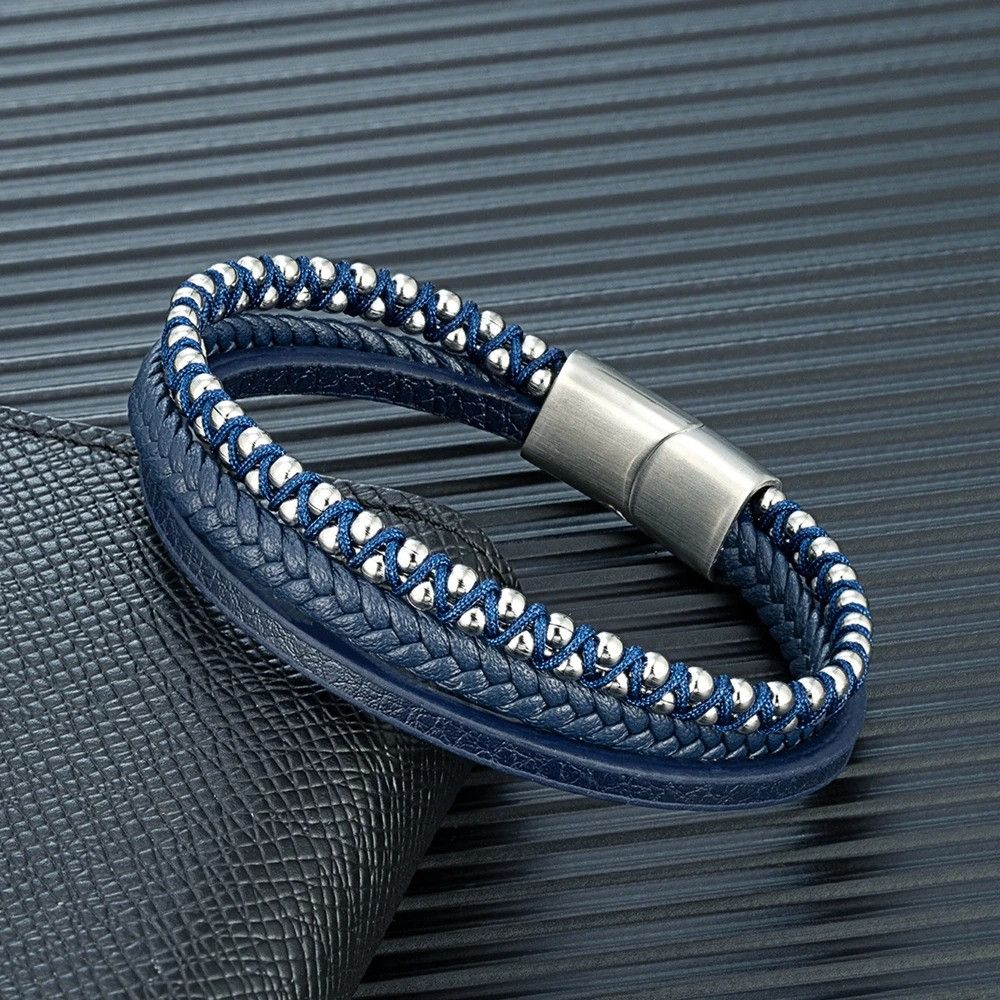 Other Multi-Layer Braided Leather Bracelet Cuff Gift For Him Size ONE SIZE - 2 Thumbnail