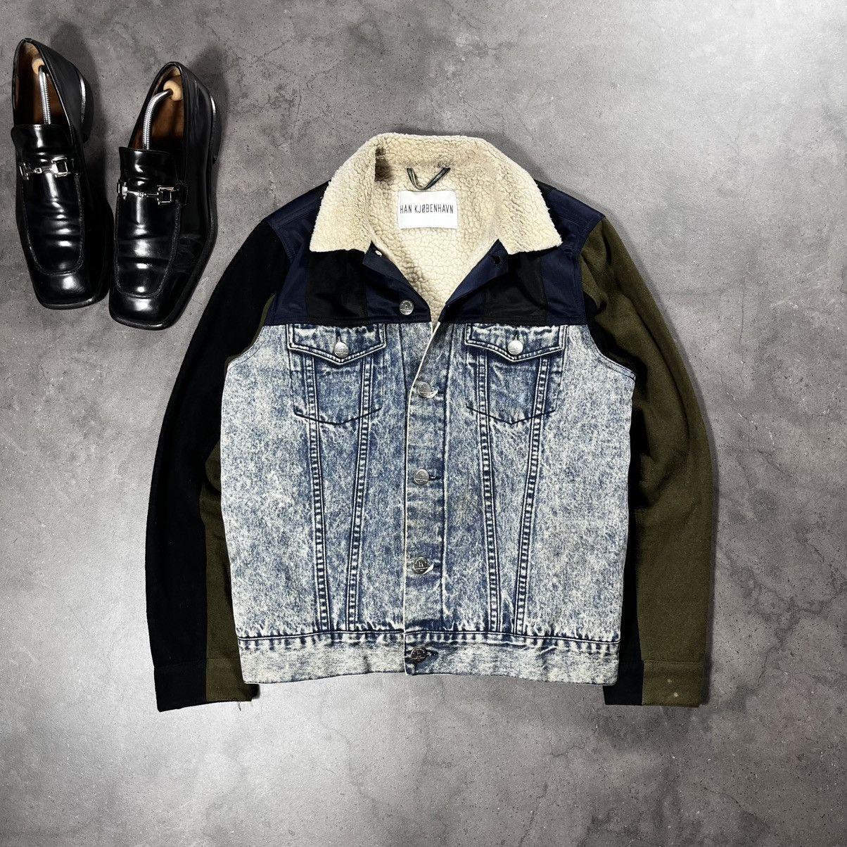 Han Kjobenhavn Vintage Han Kjobenhavn Patchwork Sherpa Trucker Denim Jacket Size US S / EU 44-46 / 1 - 1 Thumbnail