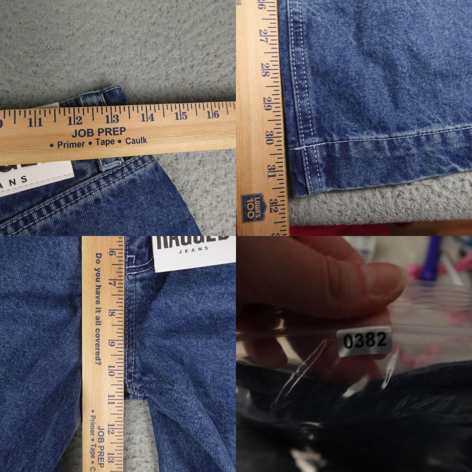 Vintage Ragged Jeans Womens Blue High Rise Wide Leg Skater Jeans 26 Organic Denim NWT Size 26" / US 2 / IT 38 - 9 Thumbnail
