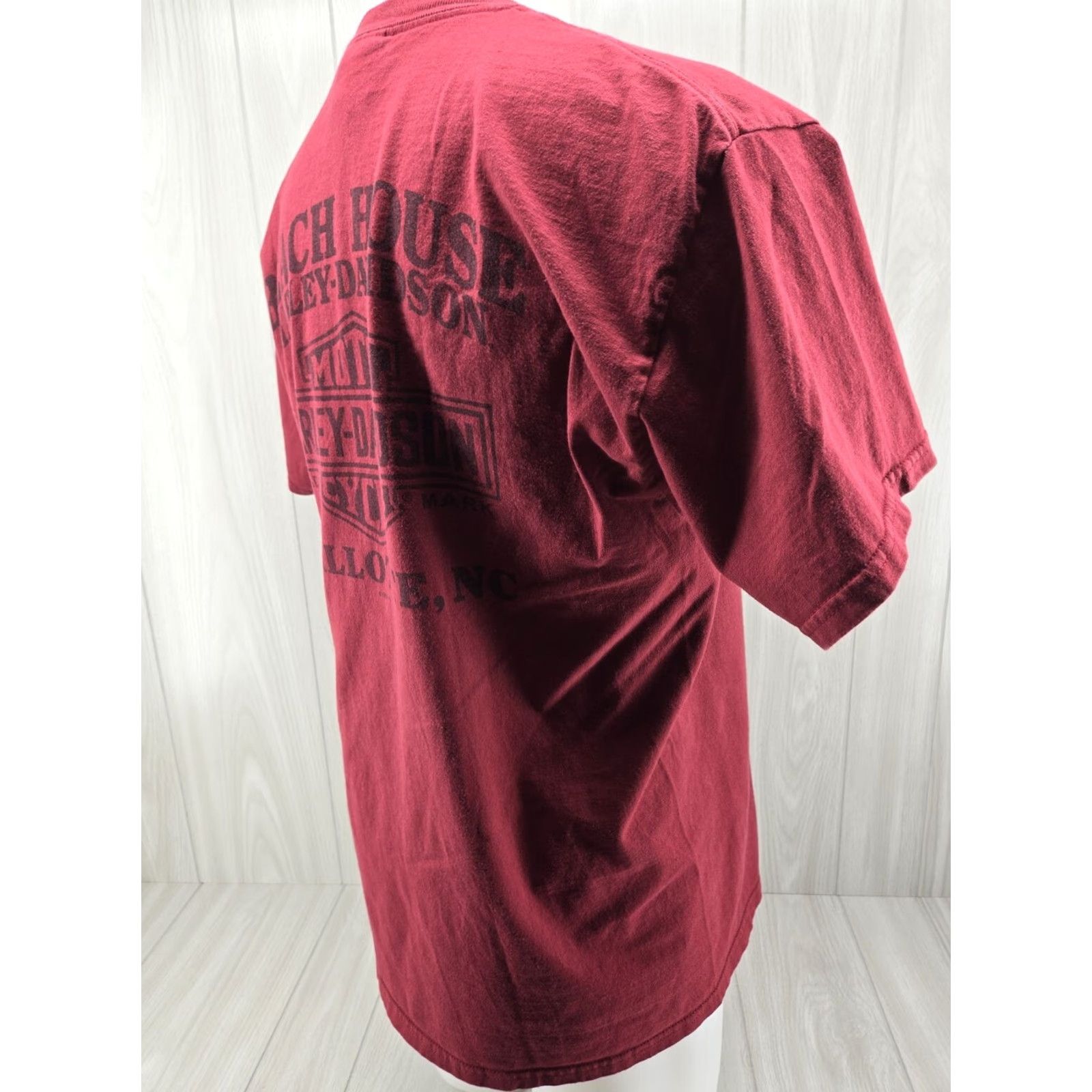 Harley Davidson Harley-Davidson Shirt Mens L Red Biker Beach House Shallotte NC 90s ? Size US L / EU 52-54 / 3 - 7 Thumbnail