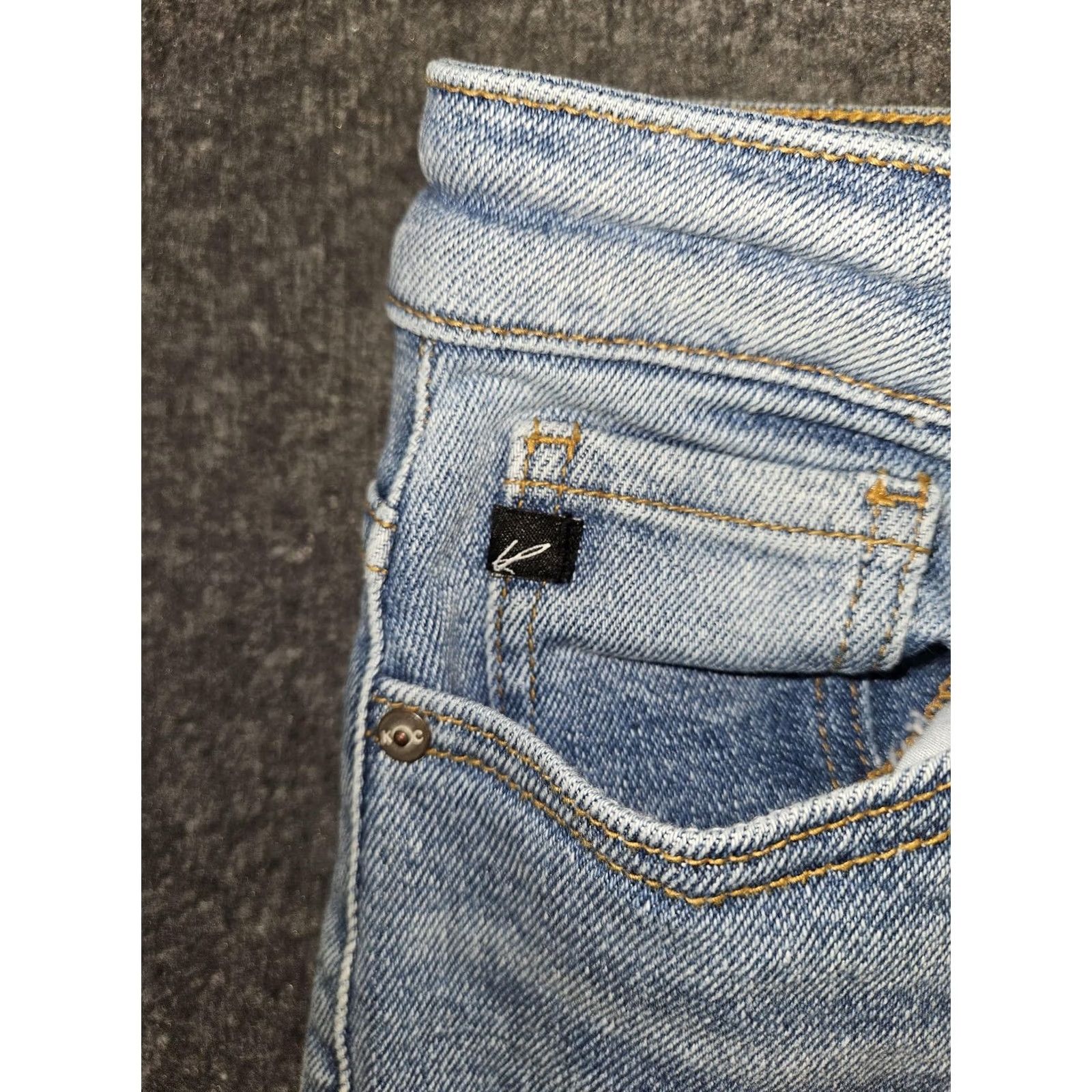 Vintage KanCan Jeans Womens 3/25 Light Wash High Rise Skinny Distressed Raw Hem Denim Slim Stretch Pocket 5-Pocket City Jeans Womens Girls Mens? Size 26" / US 2 / IT 38 - 7 Thumbnail
