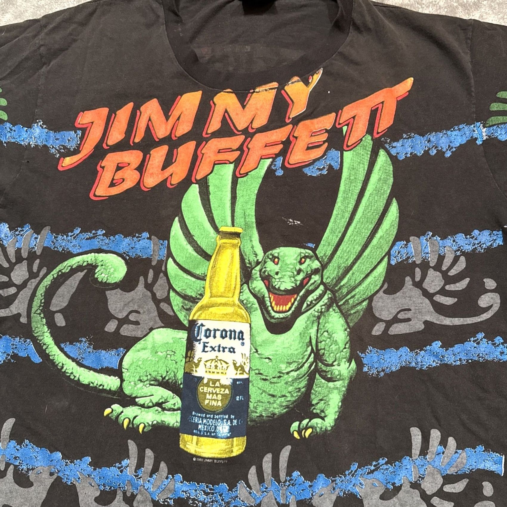 Vintage VINTAGE Jimmy Buffett Shirt 1992 Men’s XL Black Corona Recession Recess Tour Music Giant Size US XL / EU 56 / 4 - 2 Thumbnail