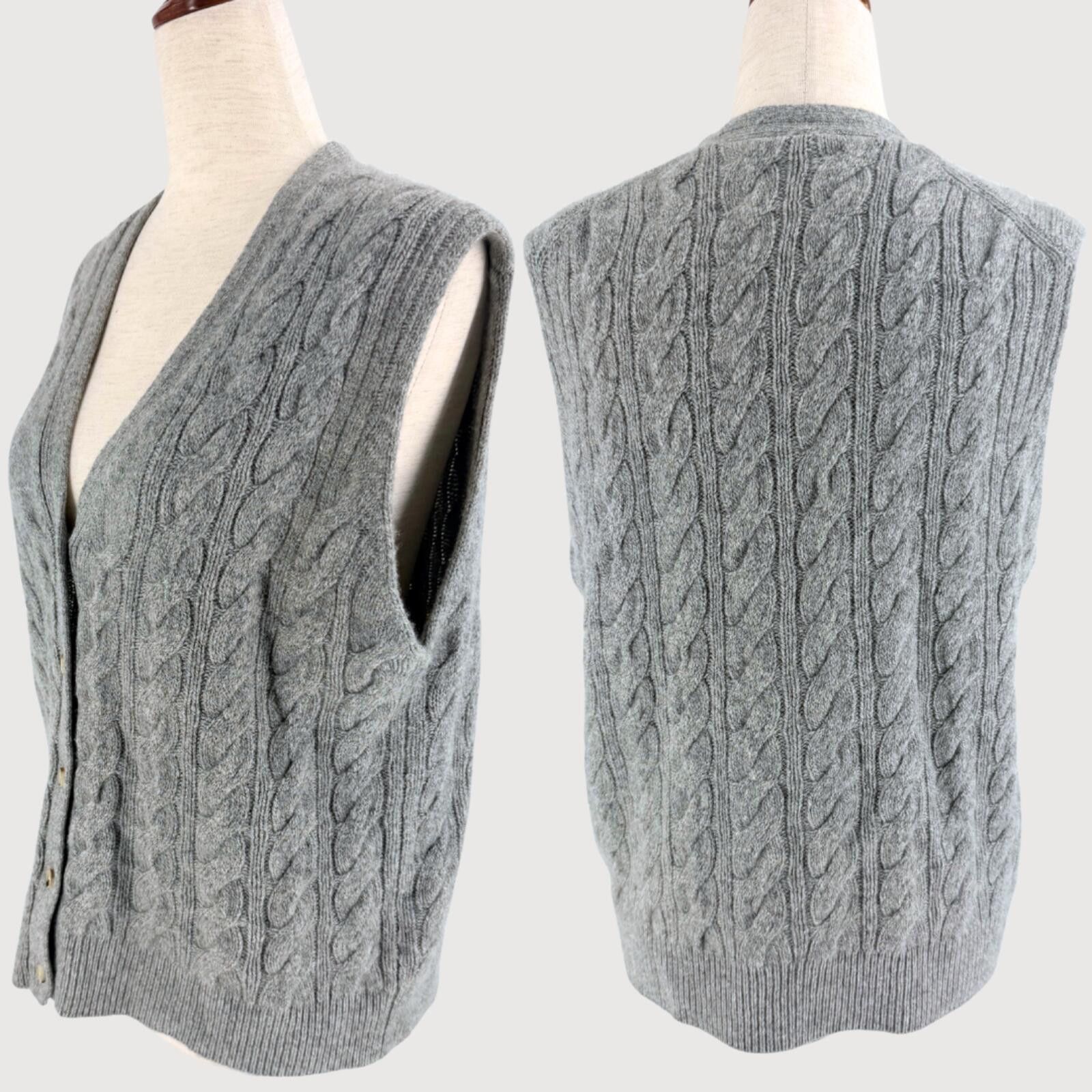 Vince Vince Cashmere Wool Cable Knit Button Vest XL Size XL / US 12-14 / IT 48-50 - 3 Thumbnail