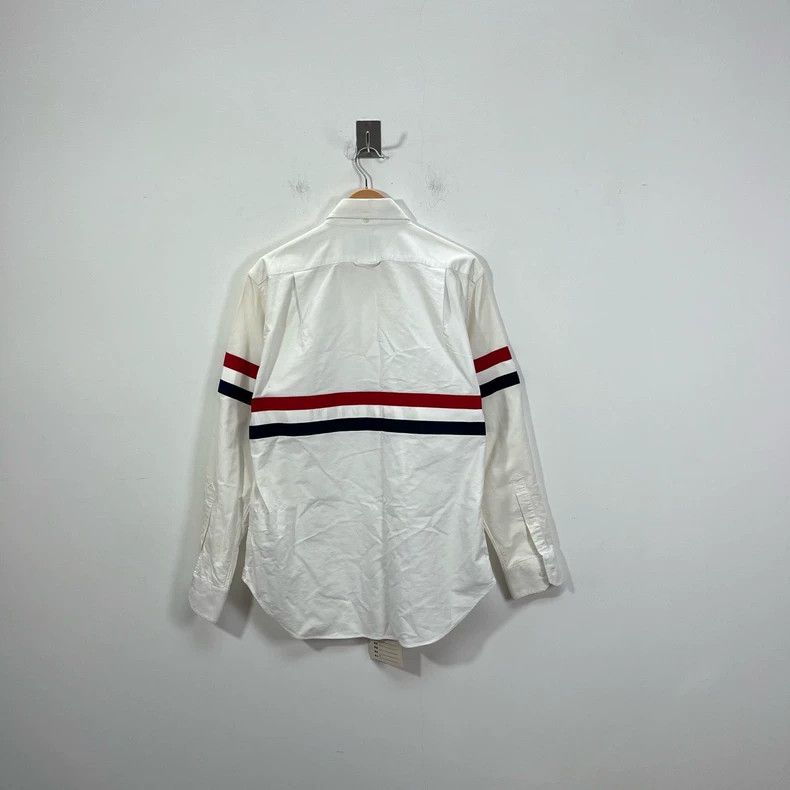Thom Browne THOM BROWNE Classic white three-stripe shirt with arms and Size US XL / EU 56 / 4 - 2 Thumbnail