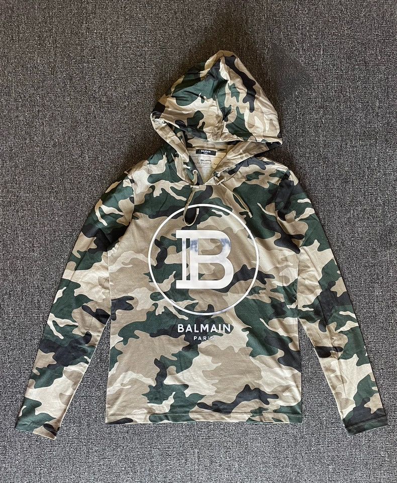 Balmain Balmain Camouflage Oversized Hooded T-Shirt-yf Size US XS / EU 42 / 0 - 1 Thumbnail