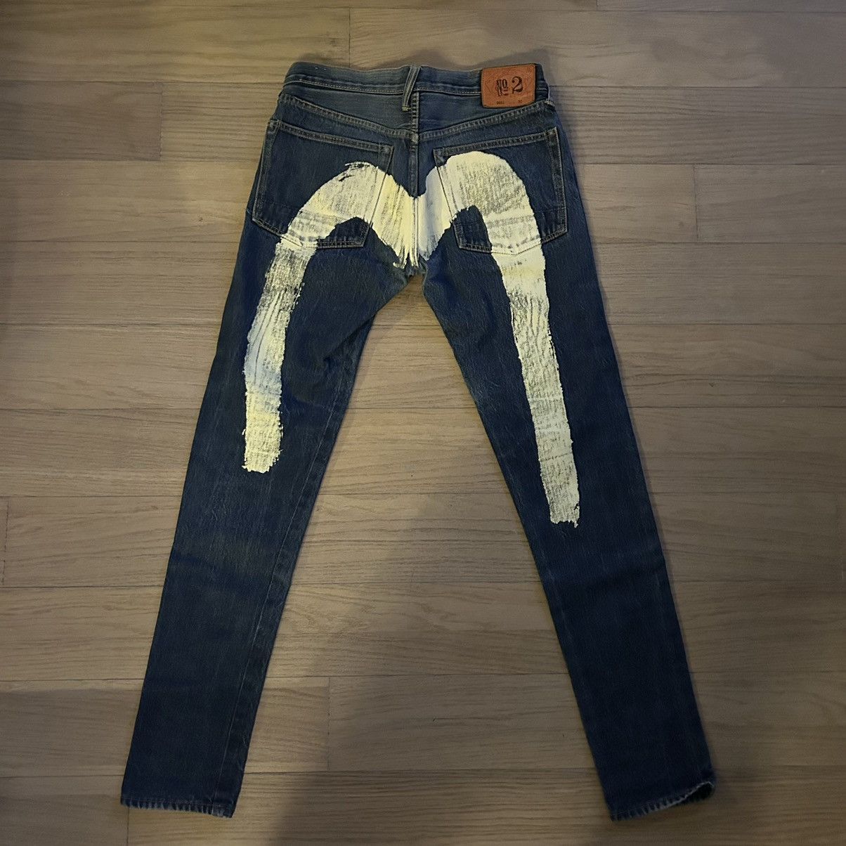 ✨rare! EVISU LARGE PAINTED LOGO DENIM