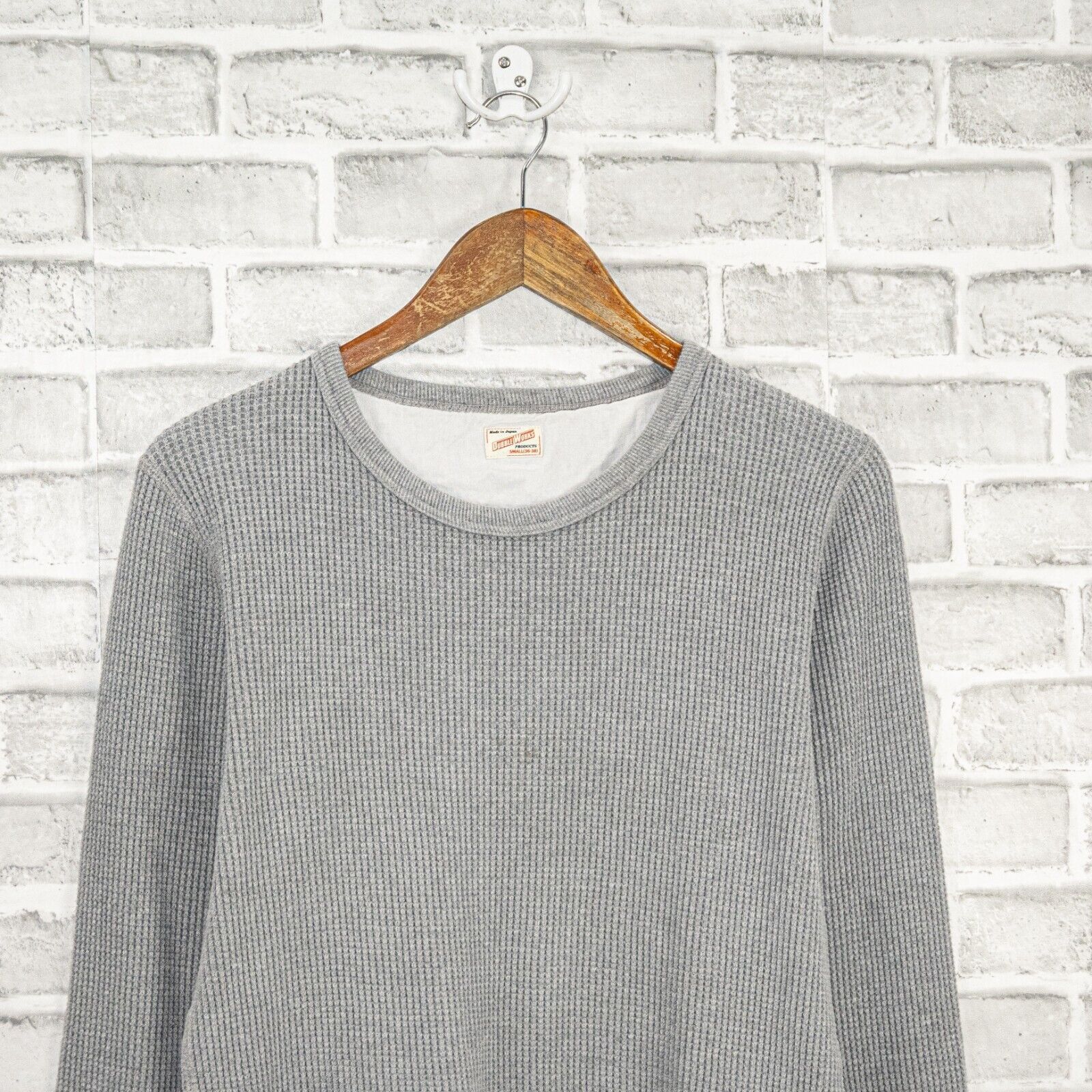 Designer DUBBLEWORKS Japan Thermal Knit Crew Pullover in Gray Size S Size US S / EU 44-46 / 1 - 3 Thumbnail