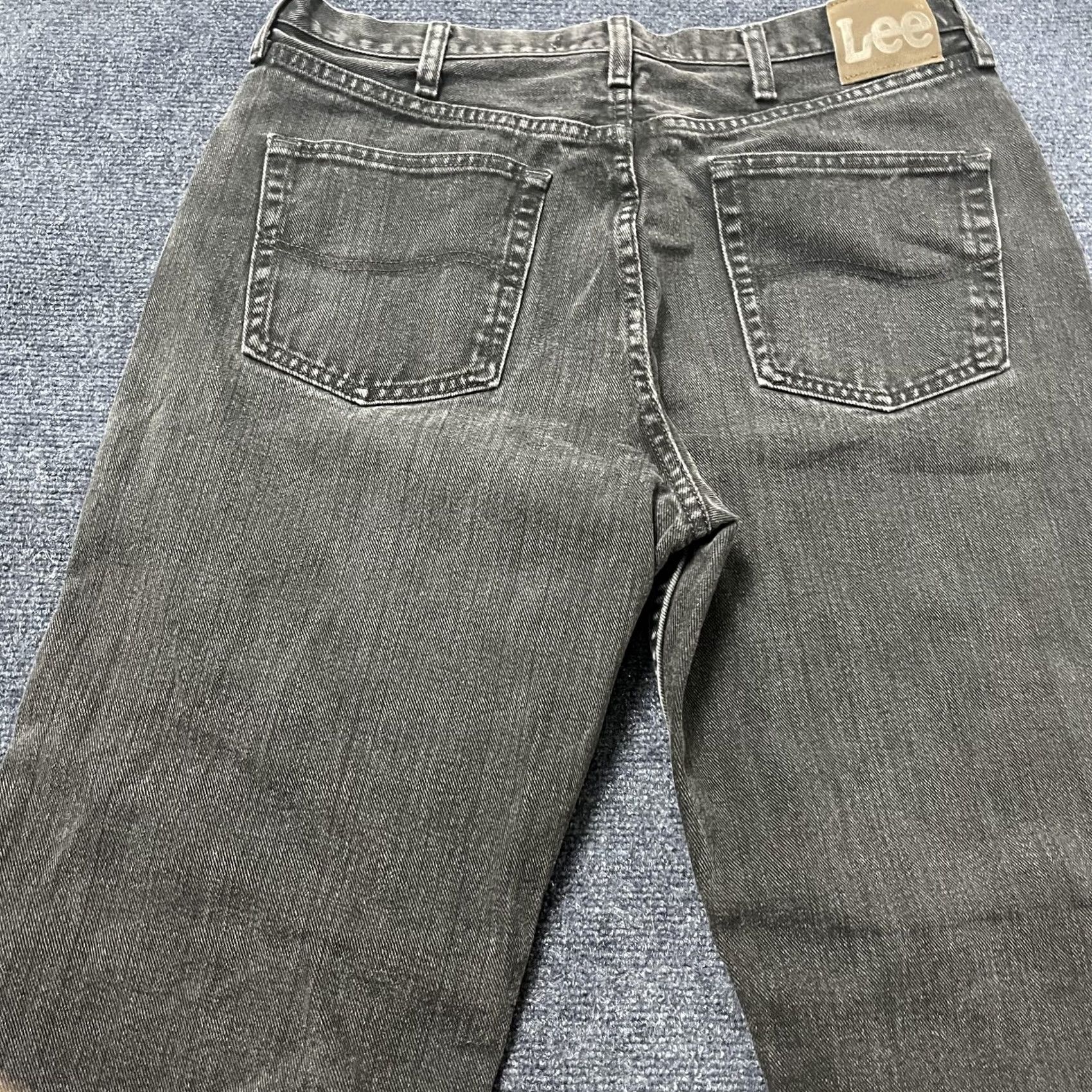 Lee Lee Jeans Mens Large Gray Black Denim Straight Leg Relaxed Fit Pants Size US 33 - 5 Thumbnail