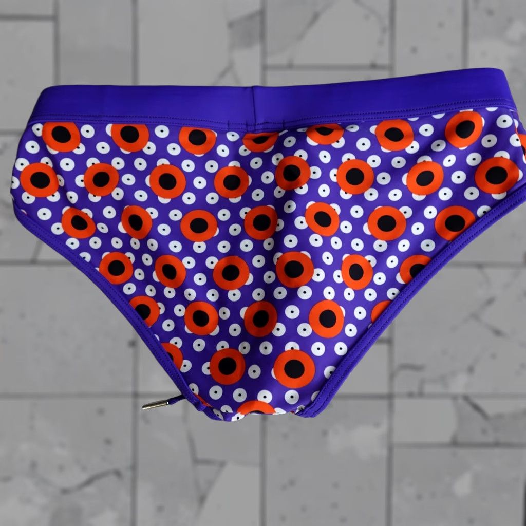 Swims ST33LE Men's Swim Brief Medium Blue Geometric Drawstring Swimsuit Bottom Shorts Bottom Mens Geometric Blue Drawstring M ST33LE Size US 31 - 1 Thumbnail