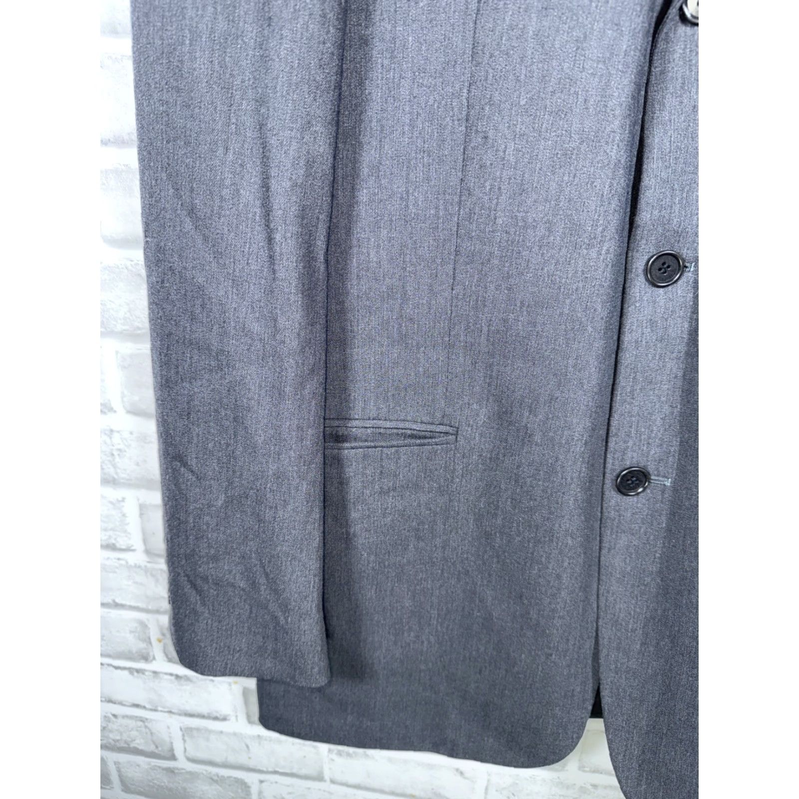 Hugo Boss Vtg HUGO BOSS Virgin Wool Gray Sport Coat Macys Mens 40 L Size US XXS / EU 40 - 4 Thumbnail