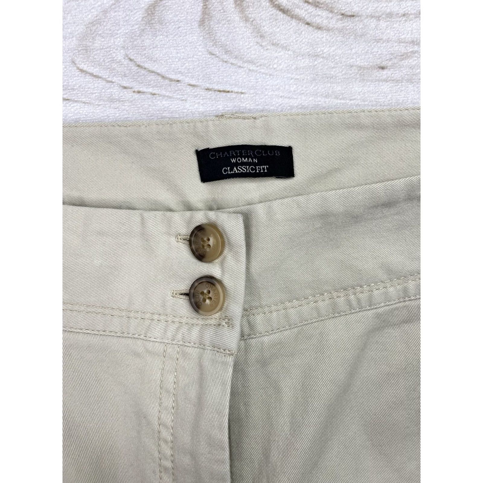 Charter Club Charter Club Capri Pants 18W Beige Classic Fit Cropped NWT Stretch Size 40" / US 18 - 3 Thumbnail