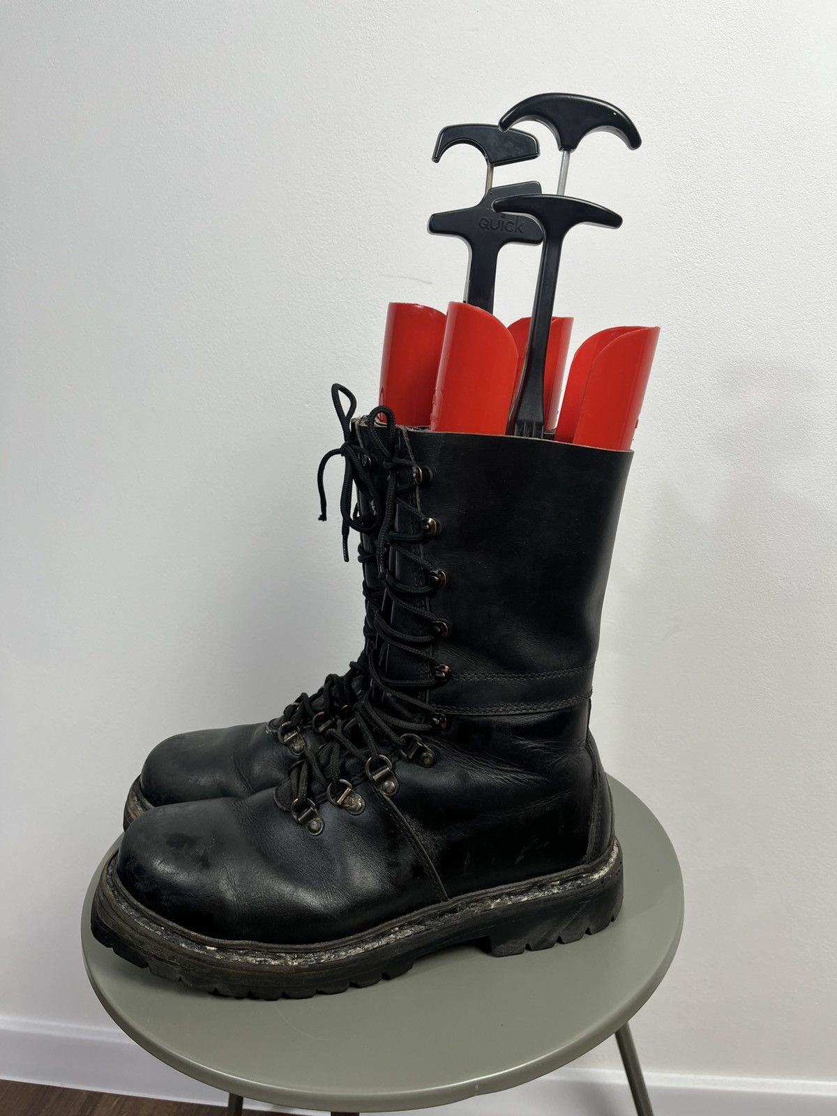 Vintage Avant-Garde Distressed Army Leather Heavy Combat Boots EU44 Size US 10.5 / EU 43-44 - 5 Thumbnail