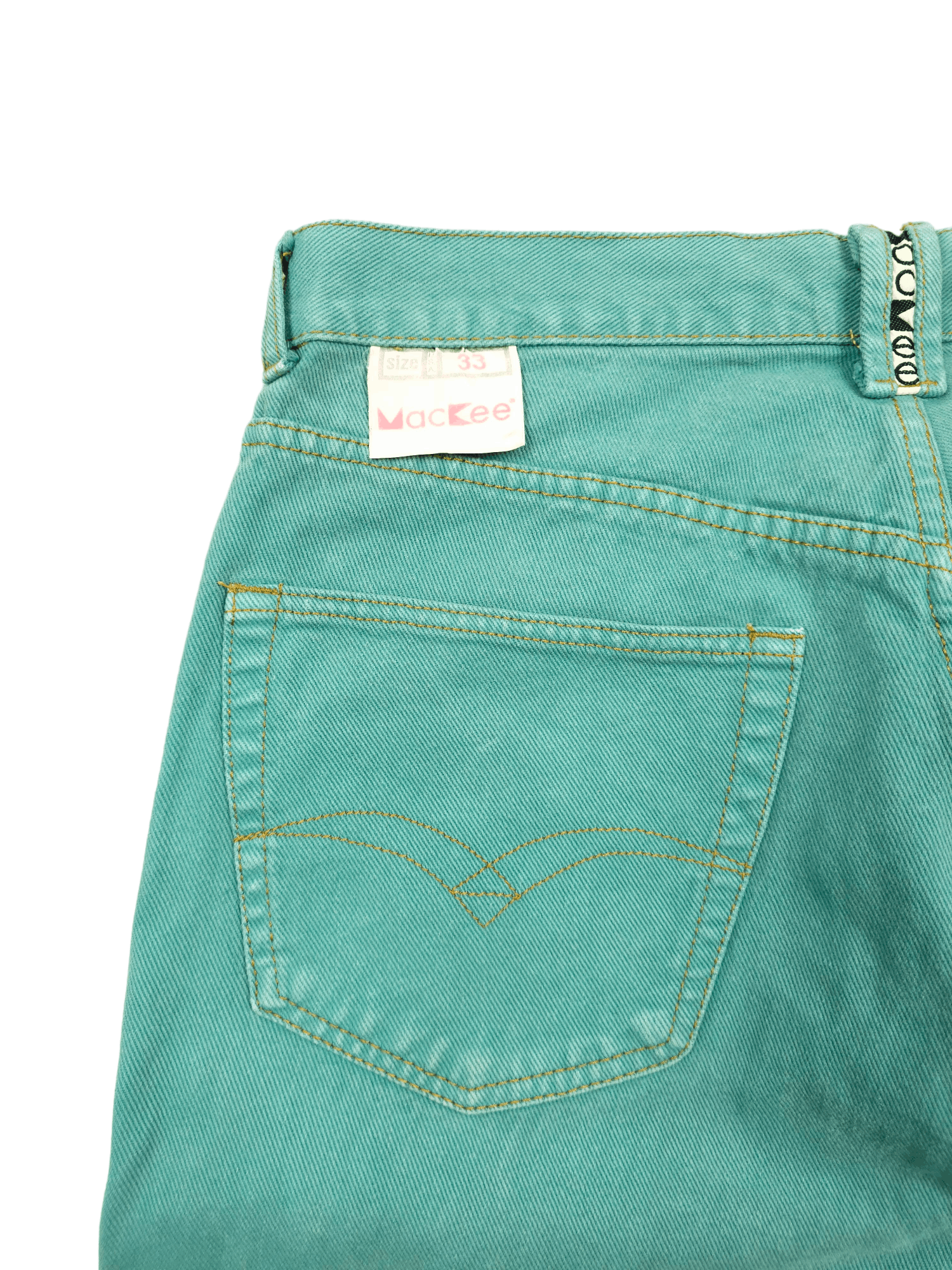 Japanese Brand × Vintage 💎 Size 33/30 Loose Straight Green Blue Denim Jeans Y2K Size US 33 - 9 Thumbnail