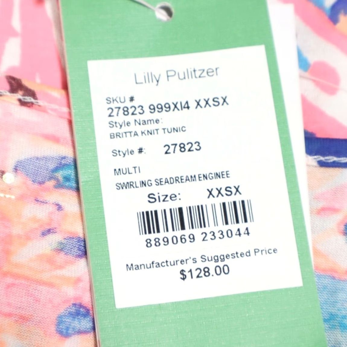 Lilly Pulitzer Lilly Pulitzer Britta Tunic Top Women's XXS Seadream All Over Print V-Neck Shirt Sleeveless Size XXS / US 00 / IT 34 - 6 Thumbnail