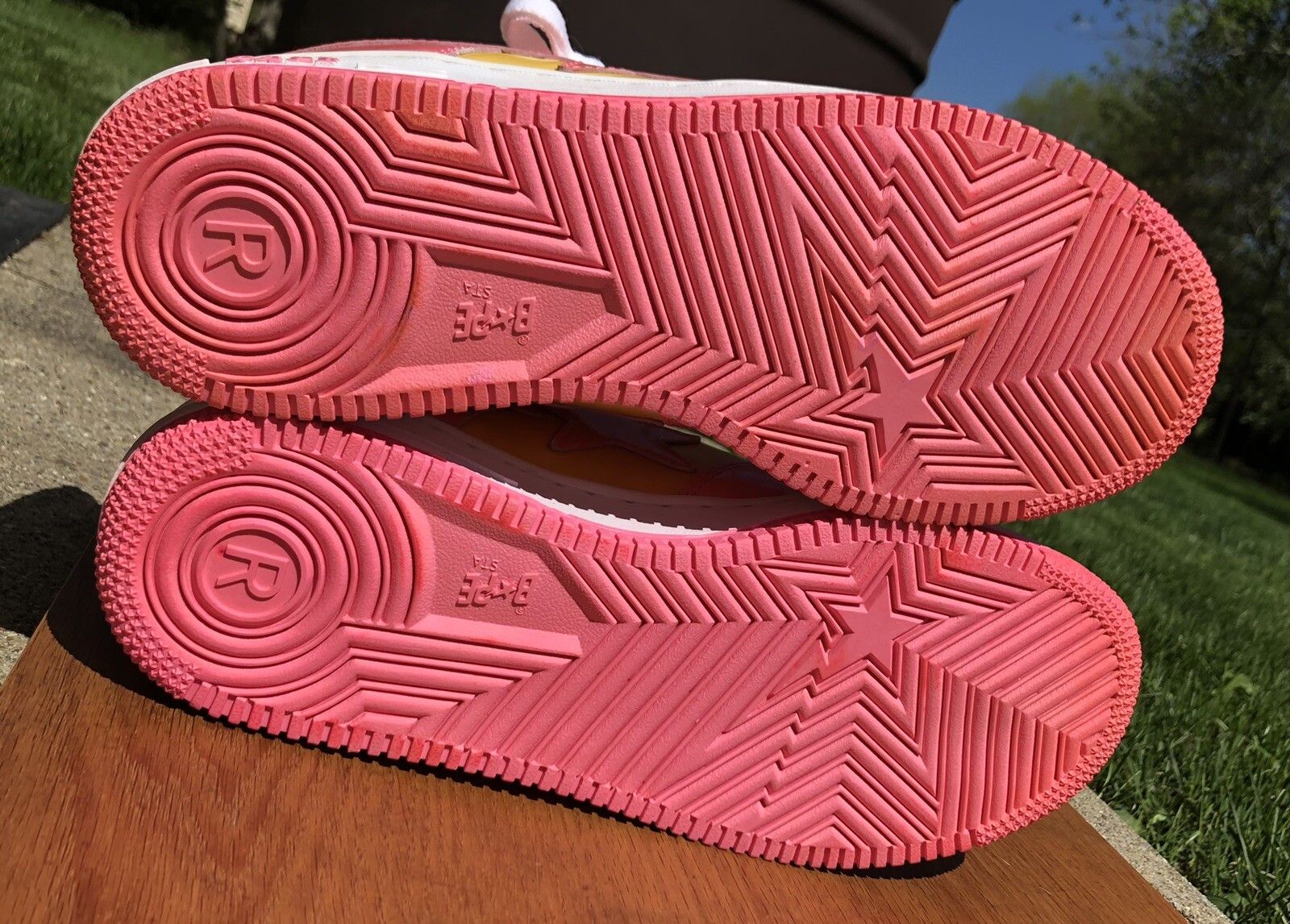 Bape Rare OG Pink / Tan Glitter Bapesta Size US 9 / EU 42 - 6 Thumbnail