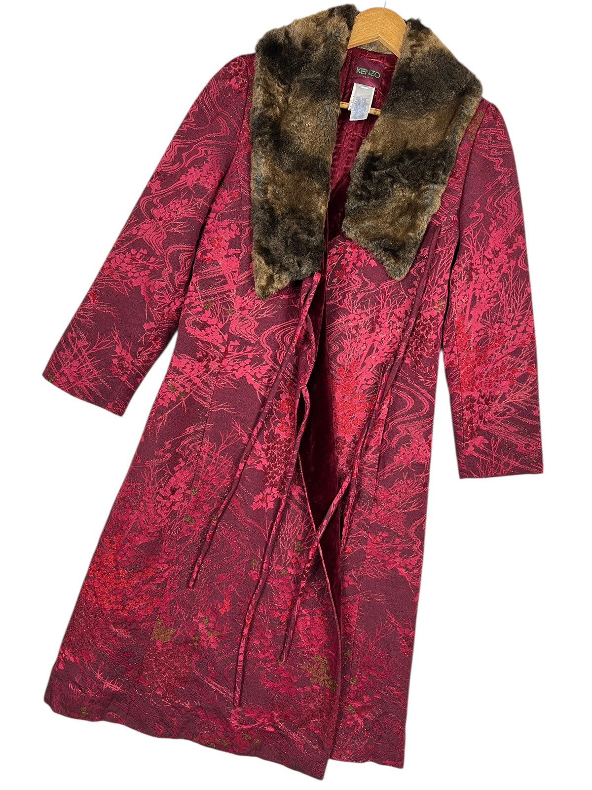 Kenzo Kenzo Paris Jacquard Coat With Faux Fur Made In France Size M / US 6-8 / IT 42-44 - 2 Thumbnail