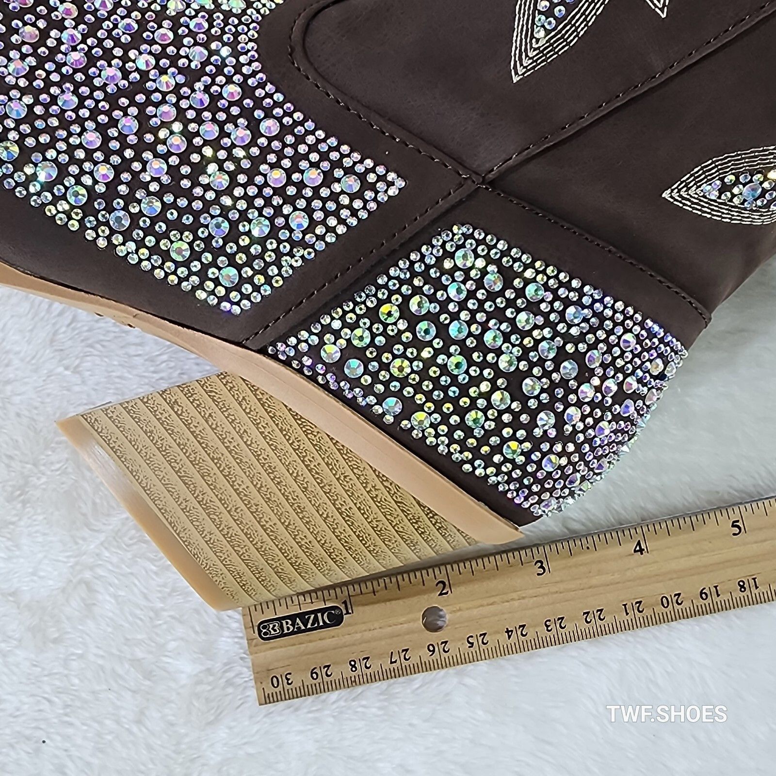 Other Annie Brown Leatherette Rhinestones Country Glam Western Cow Size US 9 / IT 39 - 7 Thumbnail