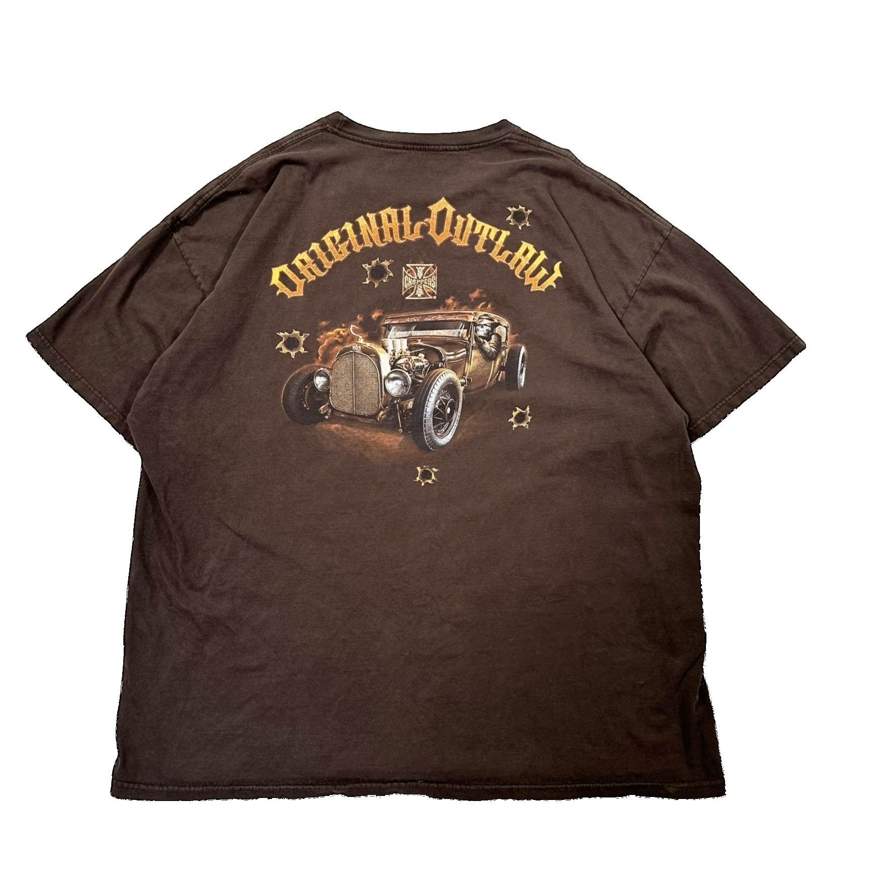 Vintage Vintage West Coast Choppers Big Print Brown Graphic T Shirt Size US XL / EU 56 / 4 - 3 Thumbnail