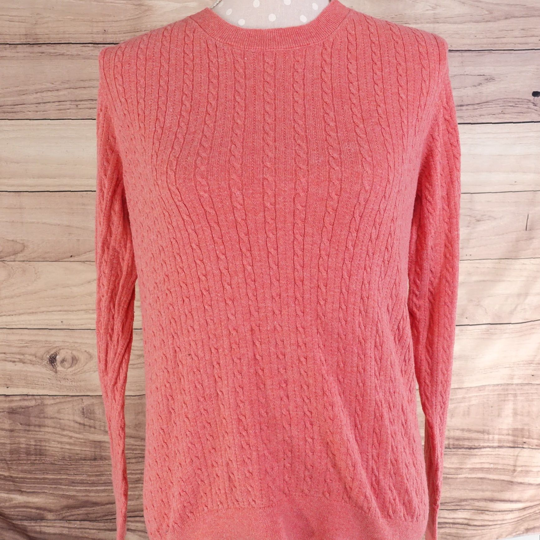 Banana Republic BANANA REPUBLIC Sweater Women LP Light Red Petite Pullover Long Sleeve Cotton Blend Womens Size L / US 10 / IT 46 - 2 Thumbnail