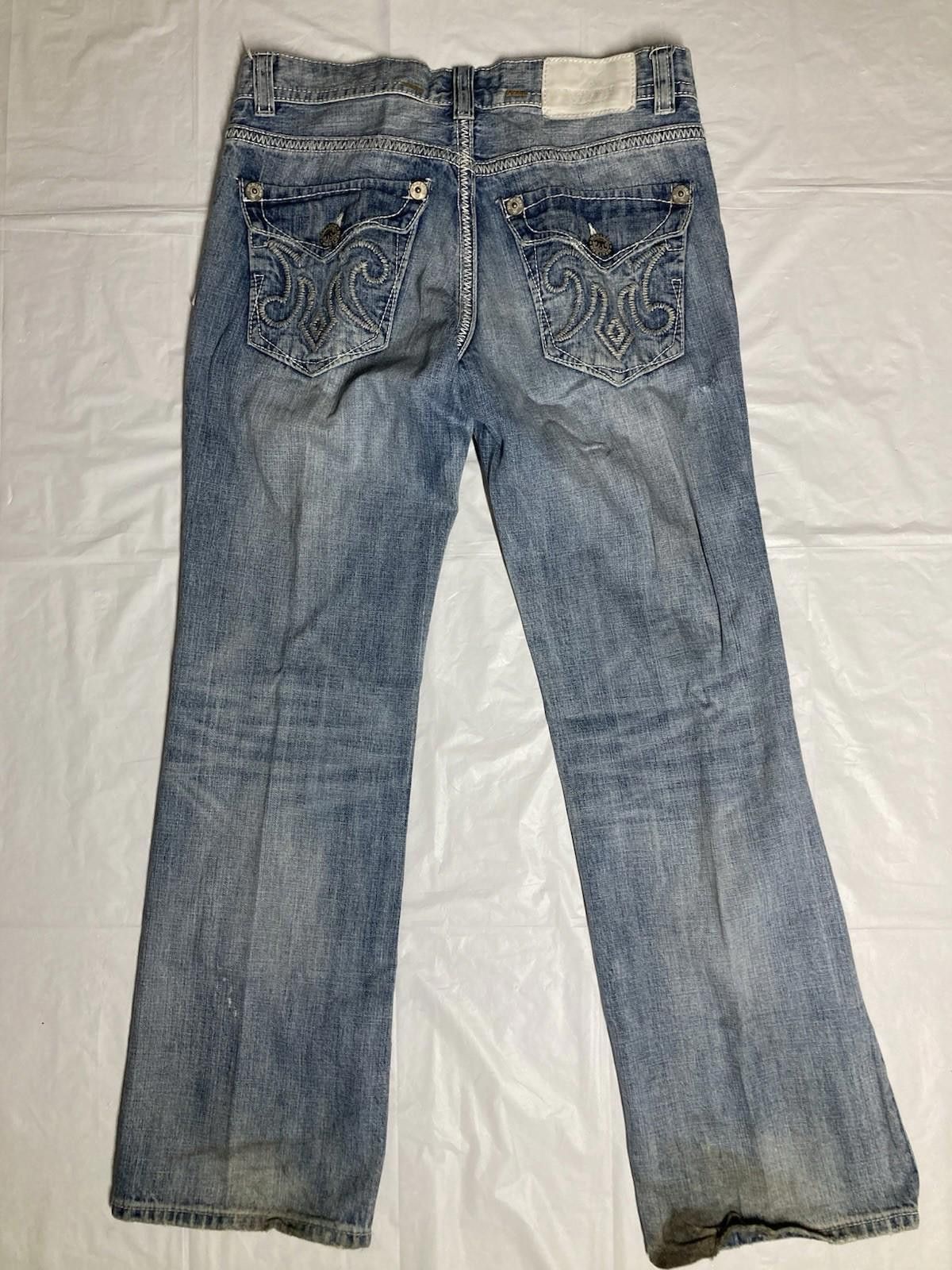 Designer Men’s Size 33 x 32 MEK Denim Salem Bootcut Jeans Distressed Size US 33 - 6 Thumbnail