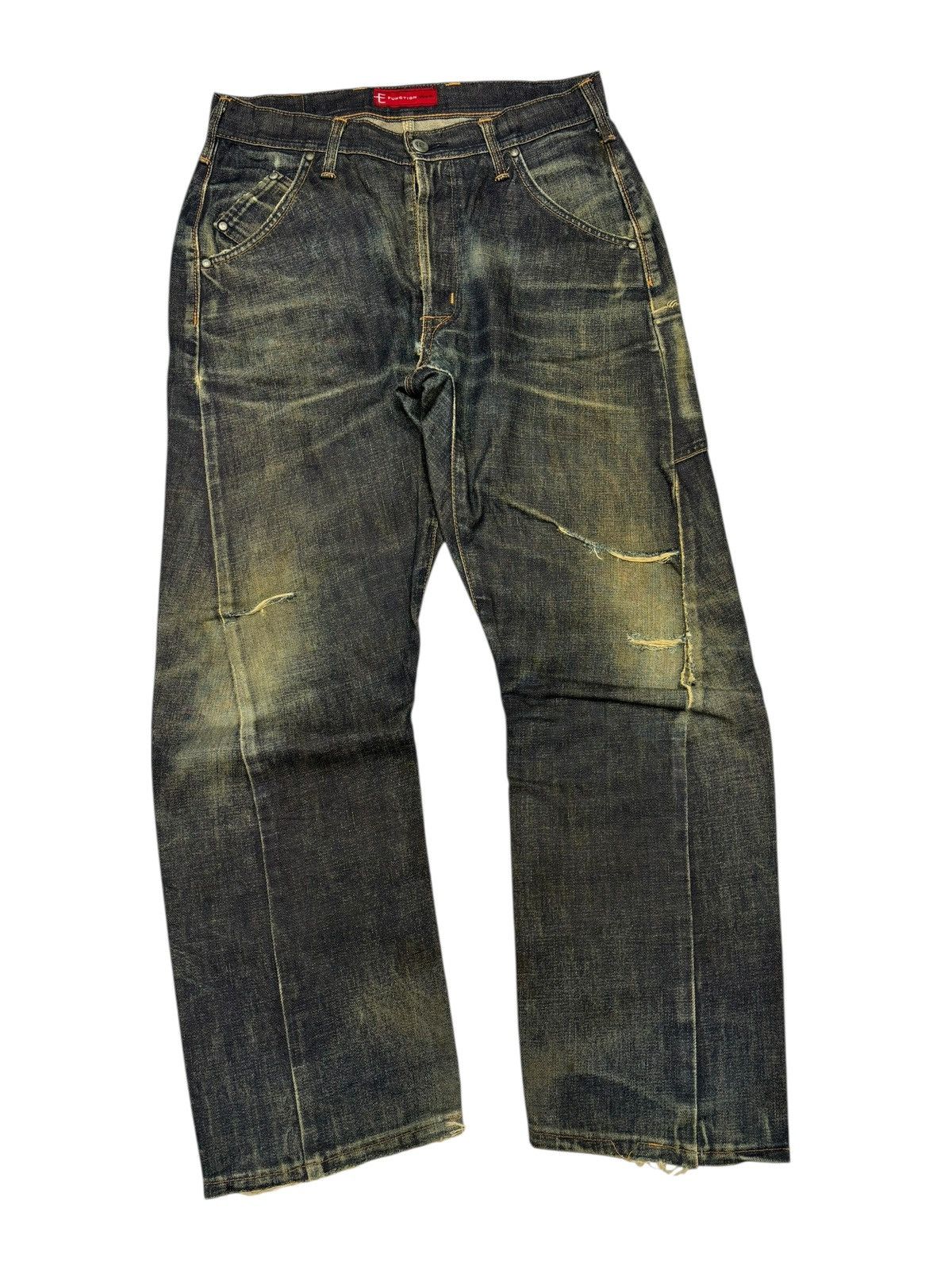 Undercover Rusty Edwin Function Baggy Jeans Mud Wash Denim Loose Size US 31 - 5 Thumbnail