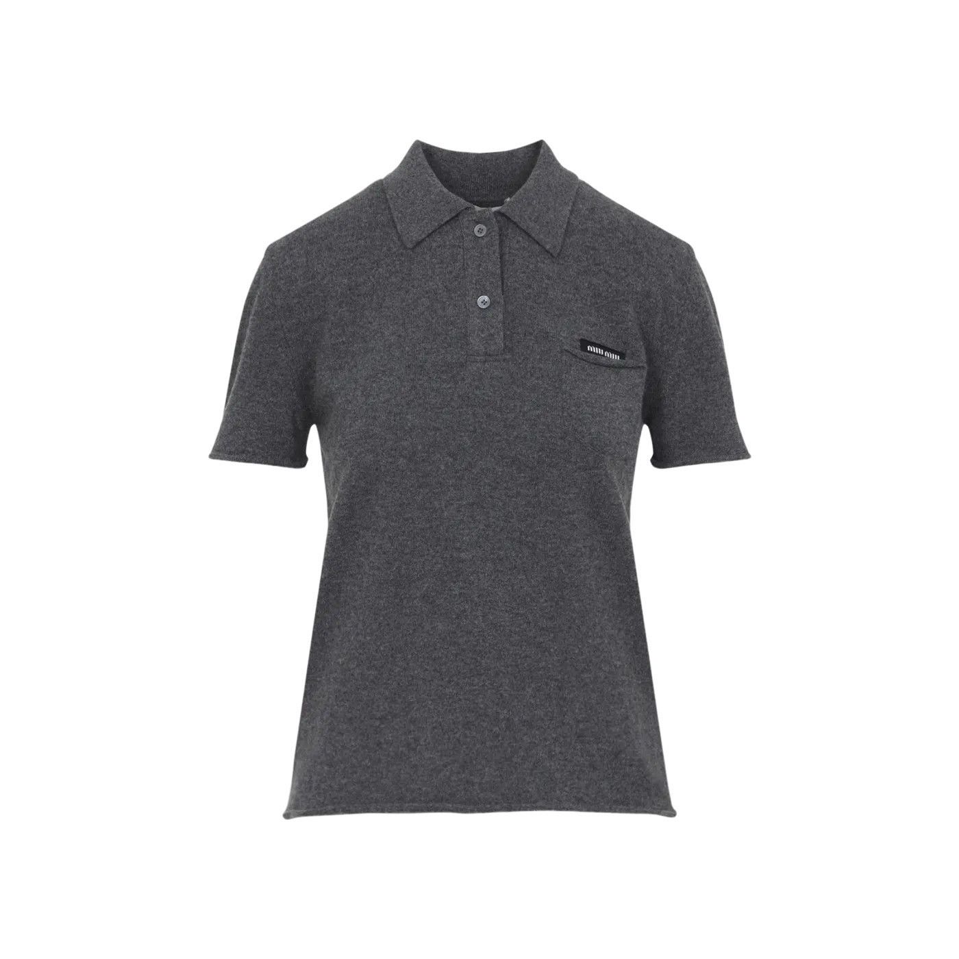 MIU MIU gray Cashmere Polo Shirt New & Authentic (Women's si