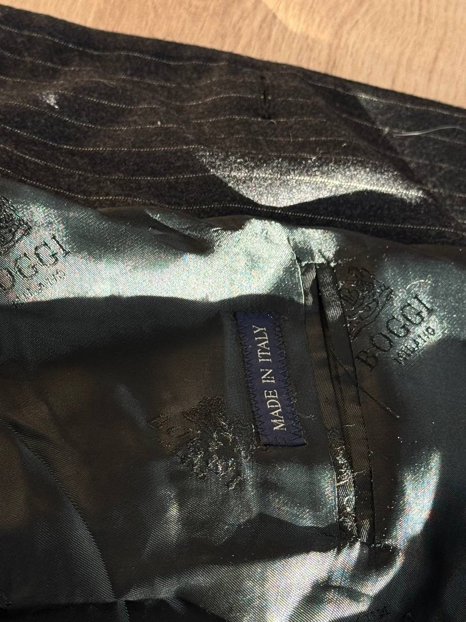 Boggi Boggi Milano Suit Size 54 Dark Gray Pinstripe Wool Suit Size 44L - 6 Thumbnail