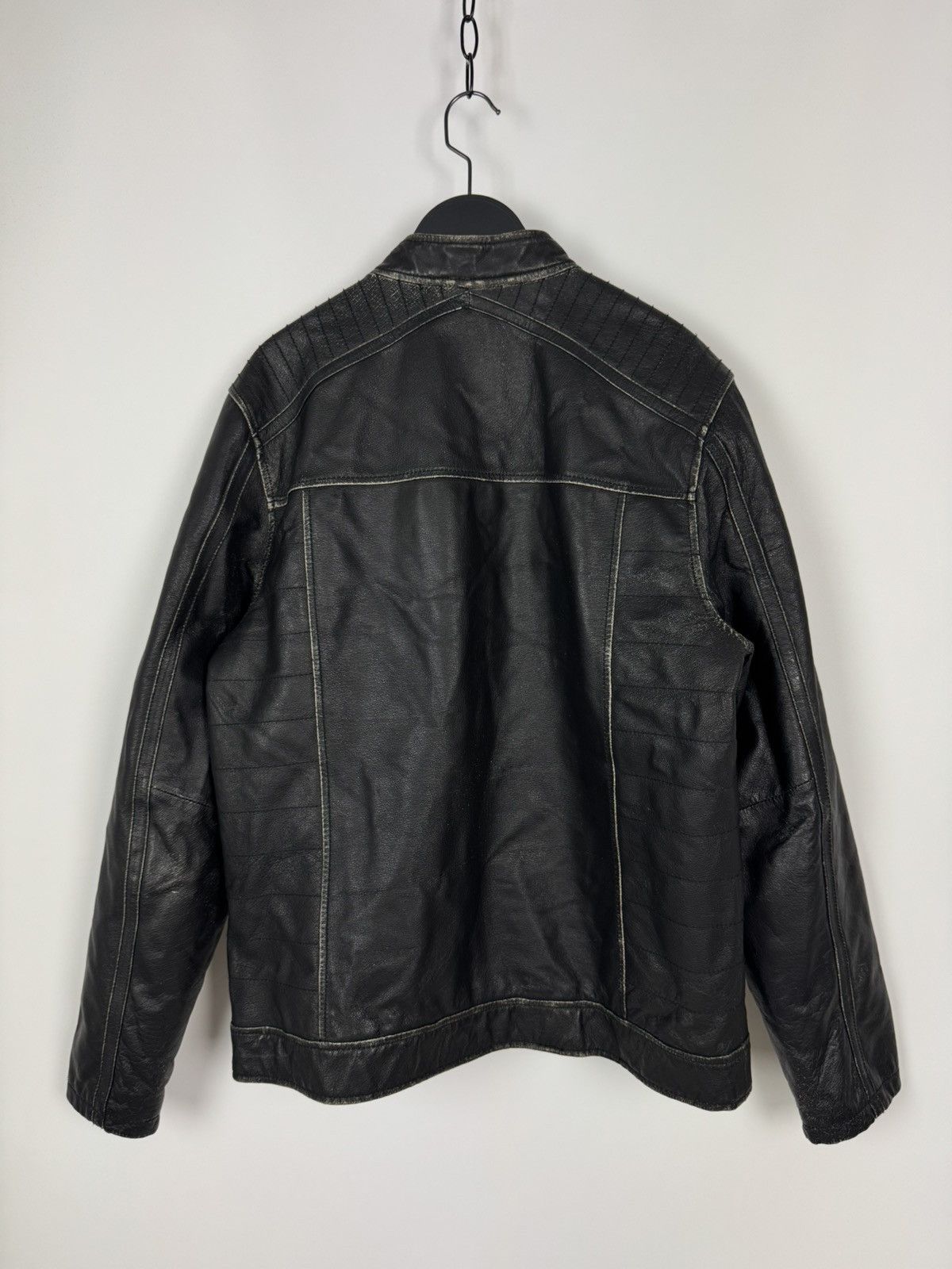 Guess Y2K Distressed Guess Bike Leather Jacket Size US M / EU 48-50 / 2 - 15 Thumbnail