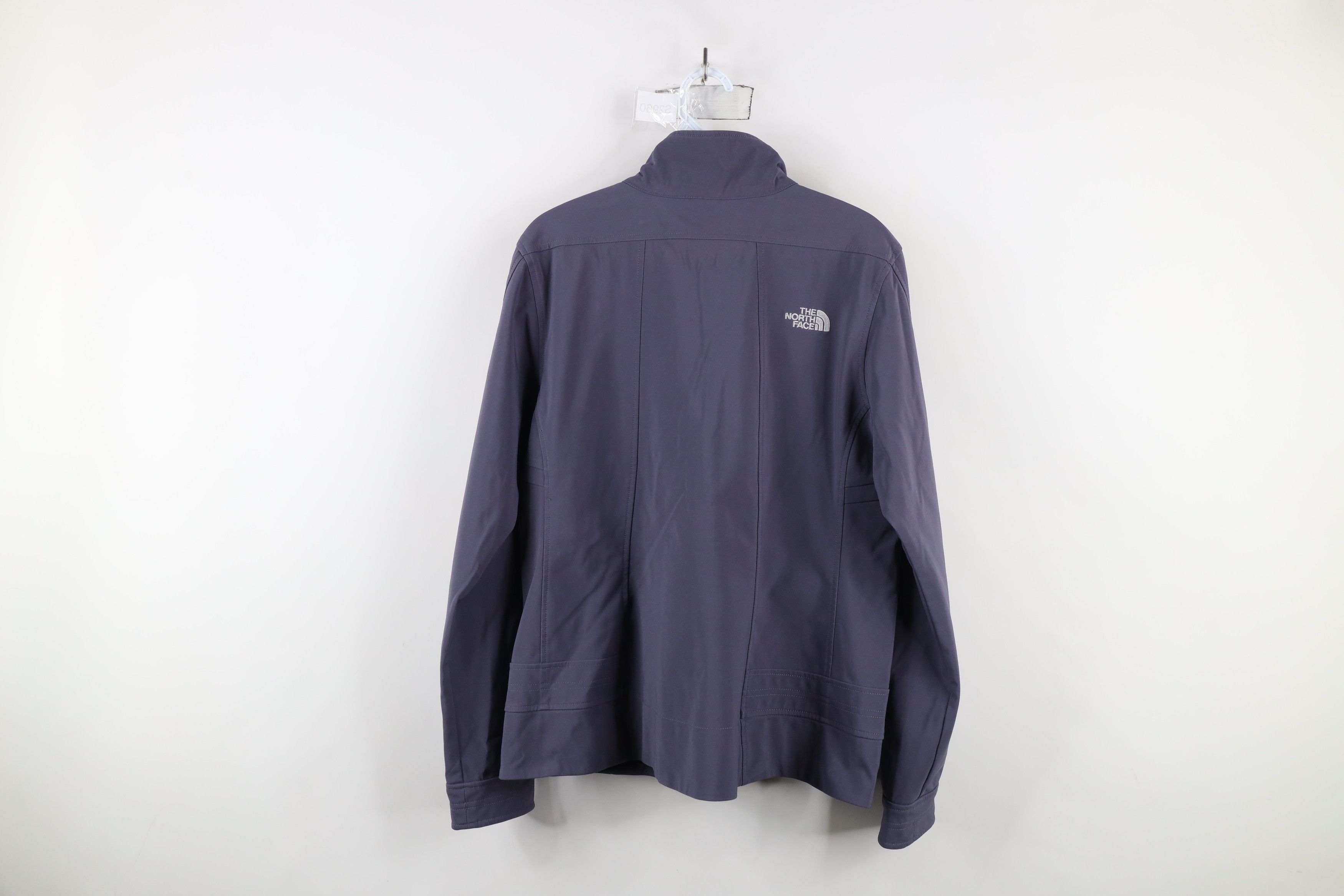 The North Face × Vintage Vintage The North Face Spell Out Soft Shell Jacket Gray Size L / US 10 / IT 46 - 14 Thumbnail