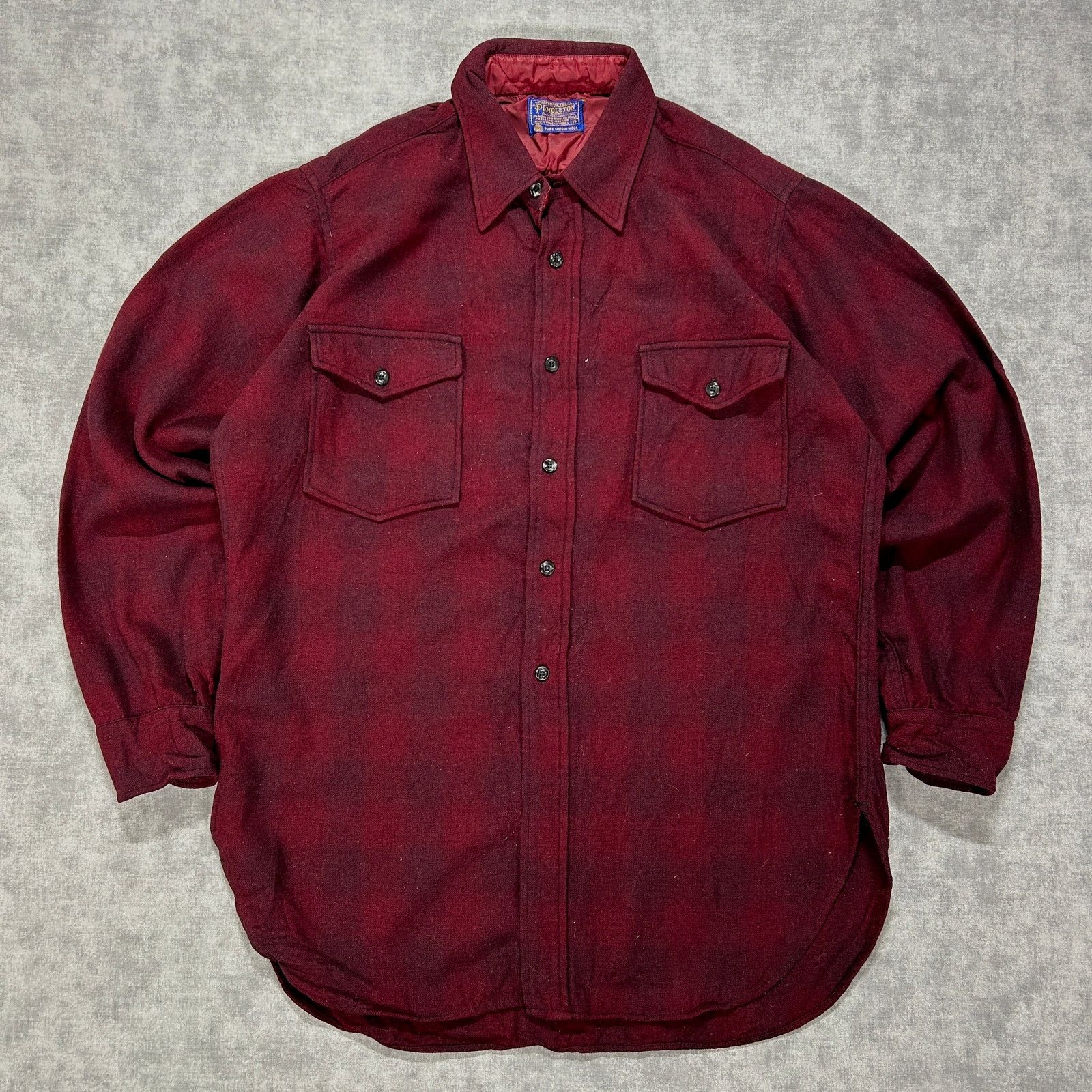 Pendleton VTG 60s Pendleton shadow plaid wool button up shacket mens M Size US M / EU 48-50 / 2 - 1 Thumbnail