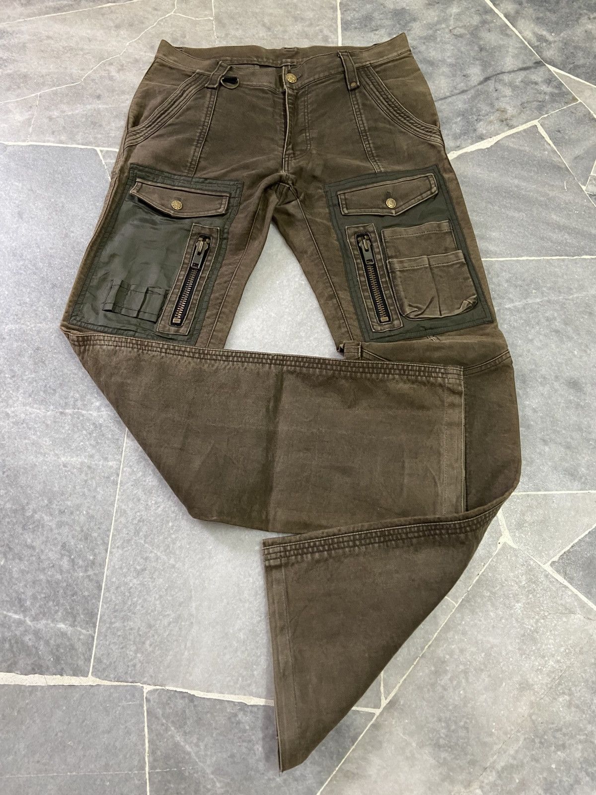 Japanese Brand KENJI ITO Comme Ca Multi Pocket Cargo Zipper Low Rise Pants Size US 32 / EU 48 - 4 Thumbnail