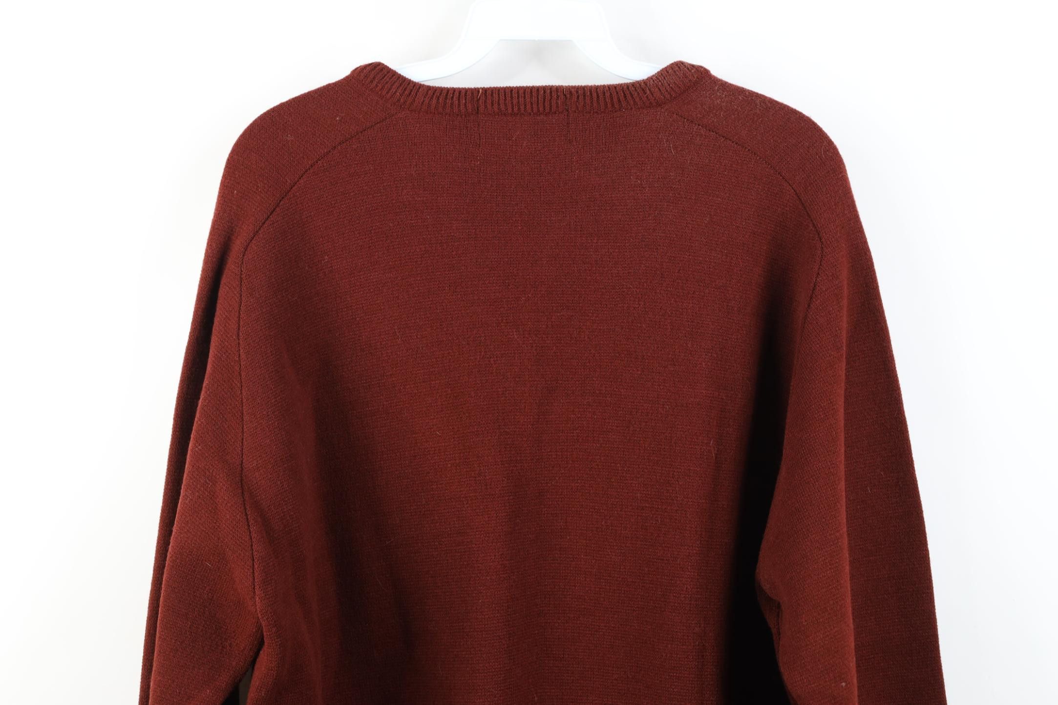 Vintage Vintage 70s Streetwear Blank Wool Blend Knit V-Neck Sweater Size US XL / EU 56 / 4 - 10 Thumbnail