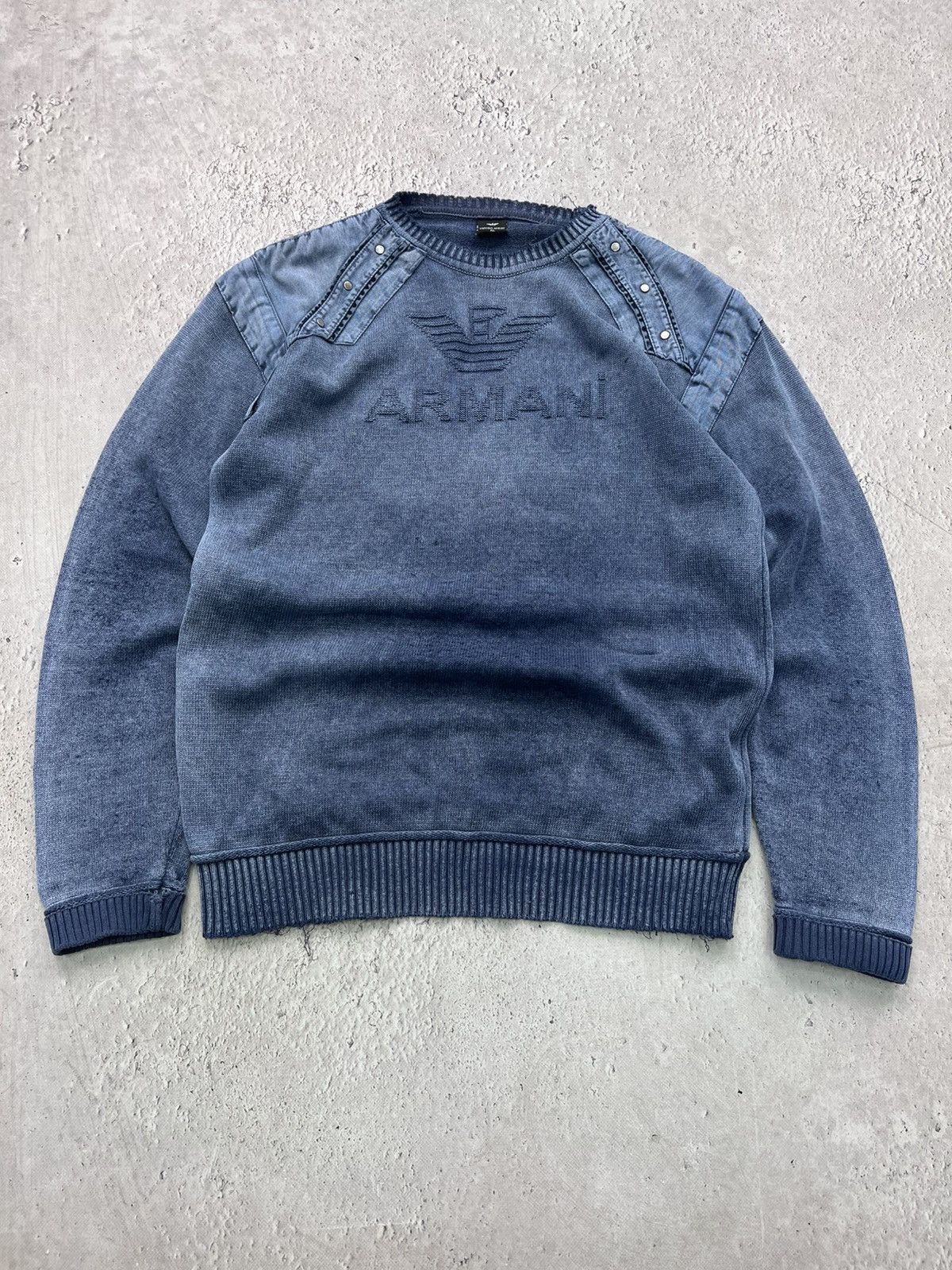 Emporio Armani VINTAGE STRIPPED EMPORIO ARMANI HYPE SWEATER Y2K Size US L / EU 52-54 / 3 - 1 Thumbnail