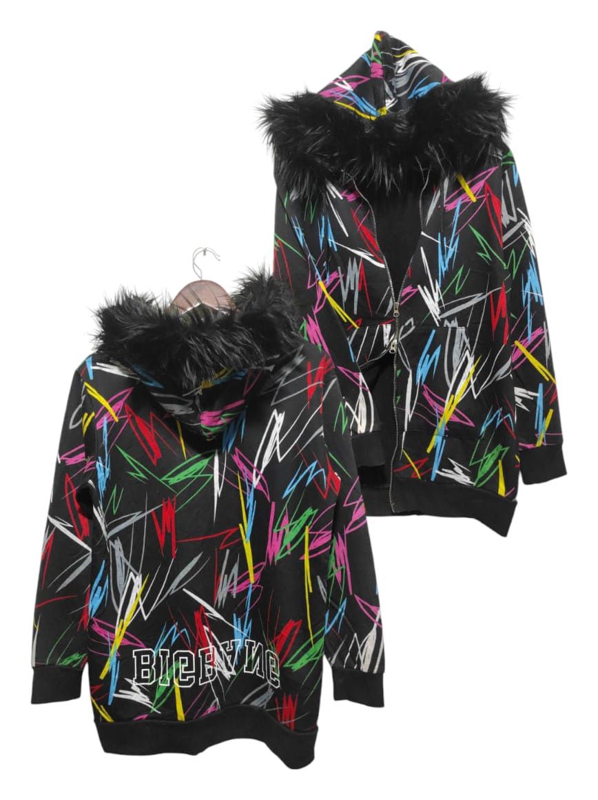 If Six Was Nine Black Multicolor Double Zip Fur Hoodie LGB i6w9 style Size US M / EU 48-50 / 2 - 1 Thumbnail