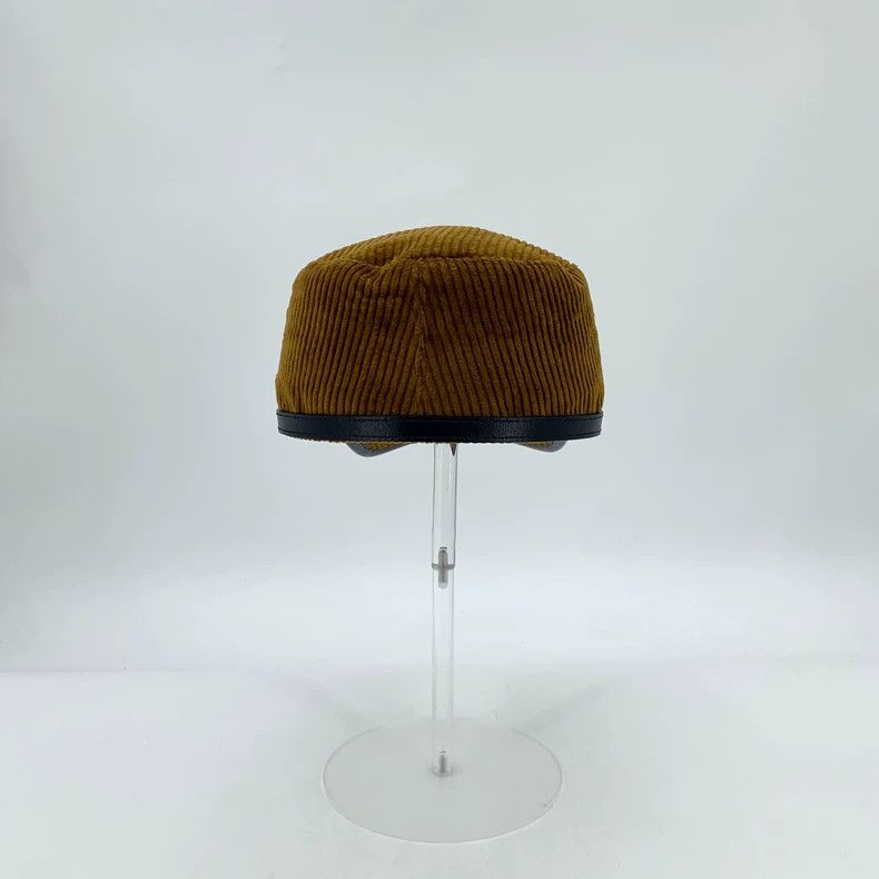 Gucci Gucci Dark brown cotton leather stitching horse buckle vel Size ONE SIZE - 4 Thumbnail