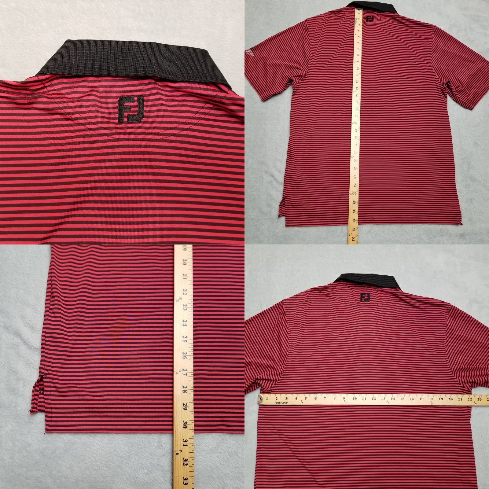 Footjoy FootJoy Polo Shirt Men M Red Black Striped Golf Performance Missoula Club Shirt Polo Golf Performance FootJoy Mens M Red Striped Polo Missoula Club Size US M / EU 48-50 / 2 - 8 Thumbnail