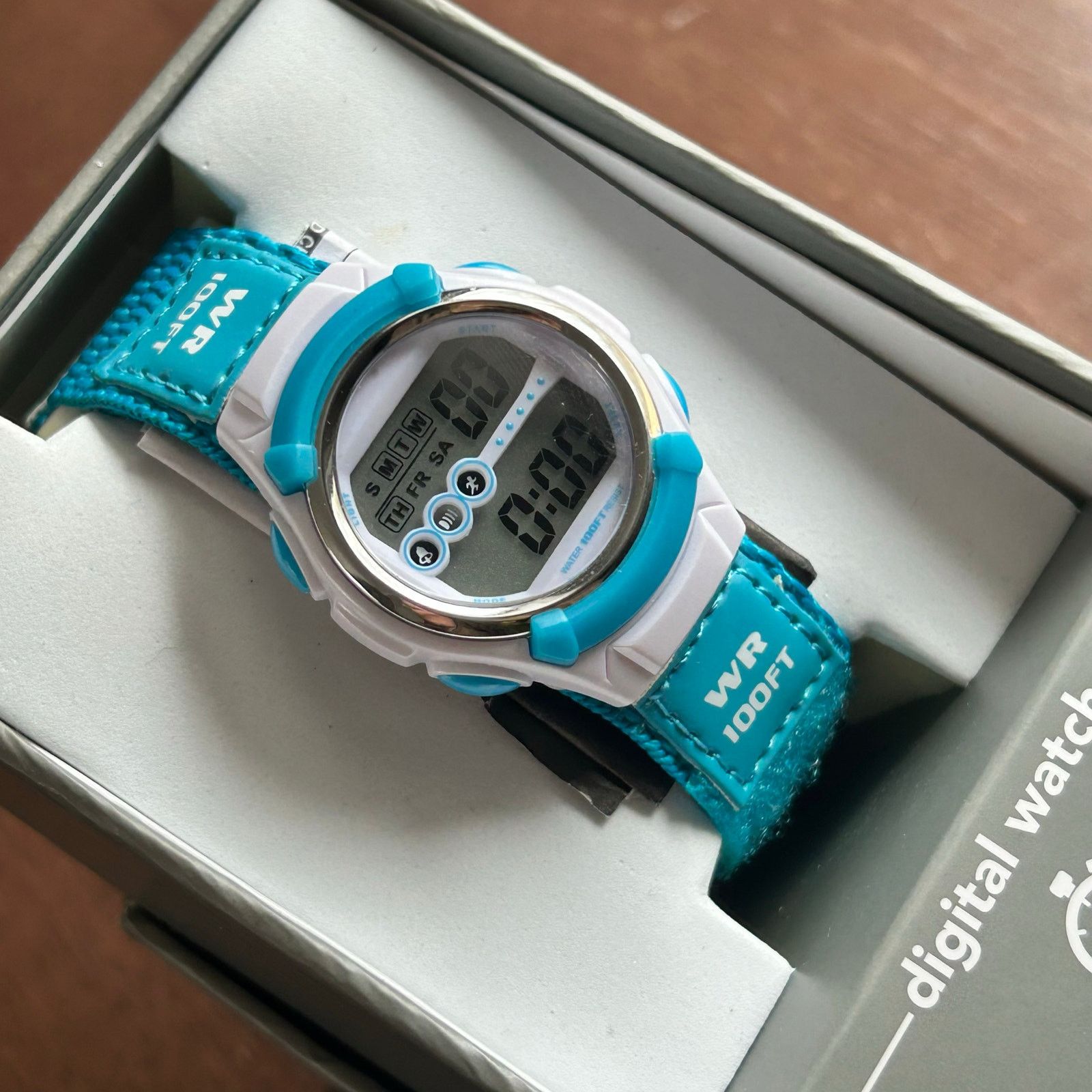 Other Blue & White Digital Watch Water Resistant New Battery Size ONE SIZE - 3 Thumbnail