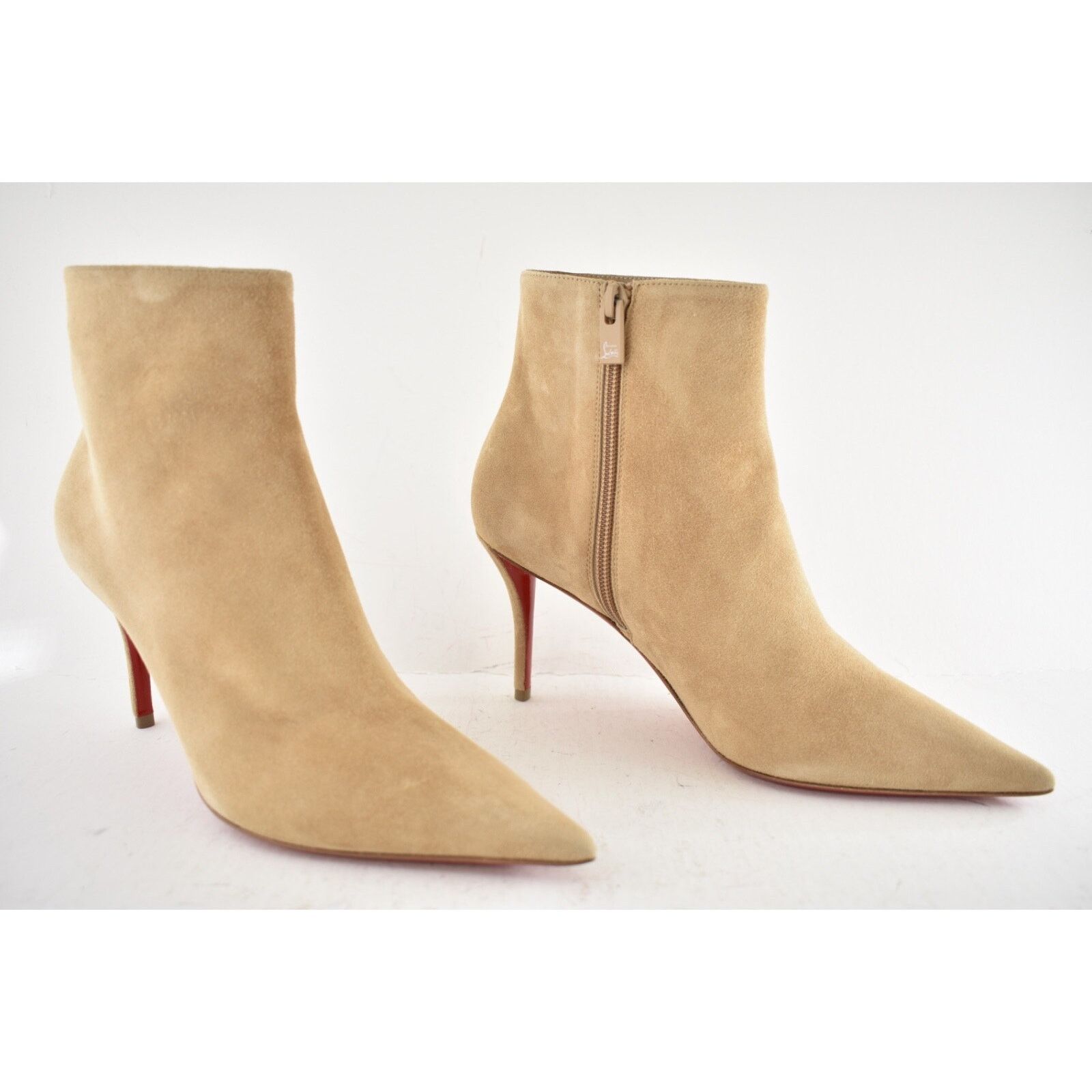 Christian Louboutin Christian Louboutin So Apostropha Booty 80 Beige Suede Size US 8.5 / IT 38.5 - 4 Thumbnail