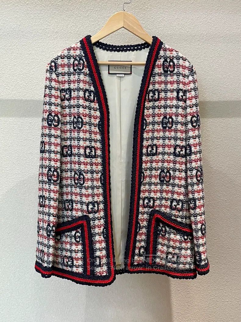 Gucci Classic old-fashioned full-print tweed coat