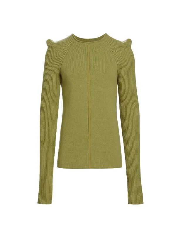 Rick Owens o1y0325 Cashmere Blend Crewneck Sweater in Green Size US M / EU 48-50 / 2 - 1 Thumbnail