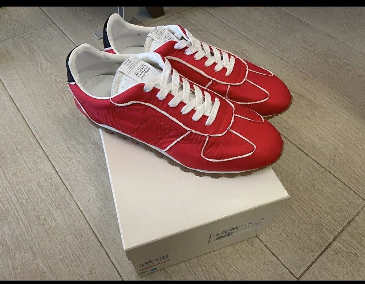 image of Maison Margiela Margiela Red Sneakers, Men's (Size 10)