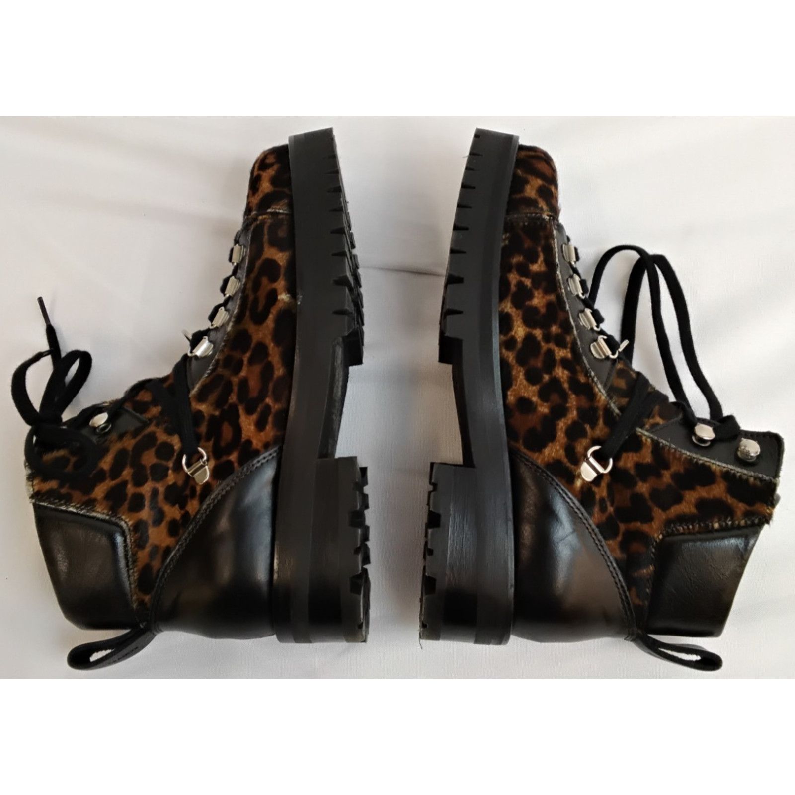 Allsaints All Saints Lia Leopard Combat Boots Women's 37 Calf Hair Size US 6.5 / IT 36.5 - 8 Thumbnail