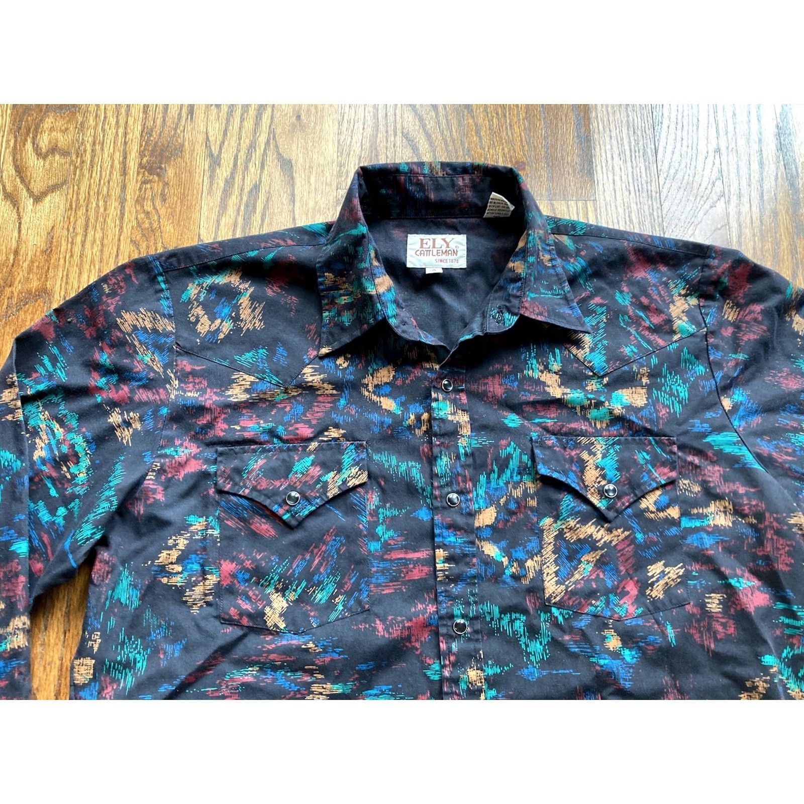 Vintage VINTAGE Ely Cattleman Western Pearl Snap Shirt Mens XL 16 35 AOP Long Sleeve Party VTG Size US XL / EU 56 / 4 - 4 Thumbnail