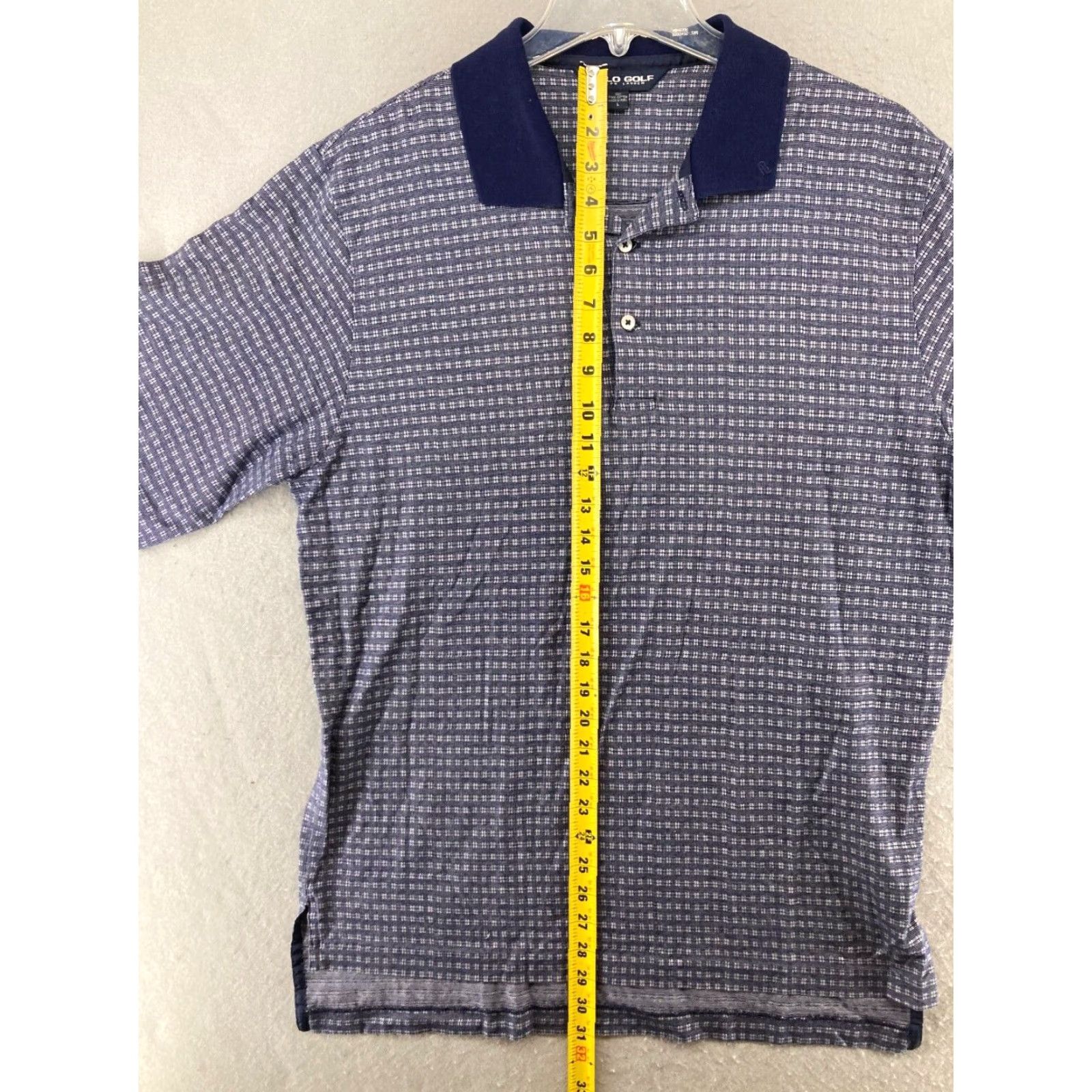 Polo Ralph Lauren Polo Golf Ralph Lauren Men's Polo Shirt Large Blue Pima Cotton Short Sleeve Regular Fit Geometric Activewear Size US L / EU 52-54 / 3 - 3 Thumbnail