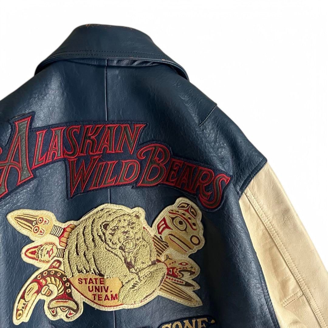 Avirex Avirex - M Alaskan Varsity Jacket Bomber College Leather 80s Size US M / EU 48-50 / 2 - 2 Thumbnail