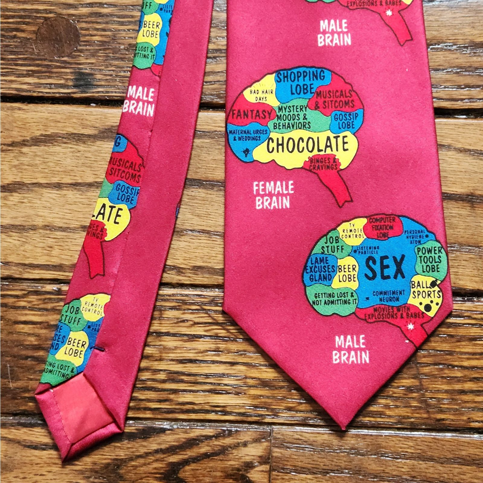 Vintage Vintage Novelty Tie Men's & Women's Brain Gender Sexes Silk Size ONE SIZE - 3 Thumbnail